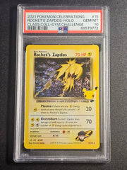 Pokemon TCG - Rocket's Zapdos 15/132 PSA 10 Celebrations