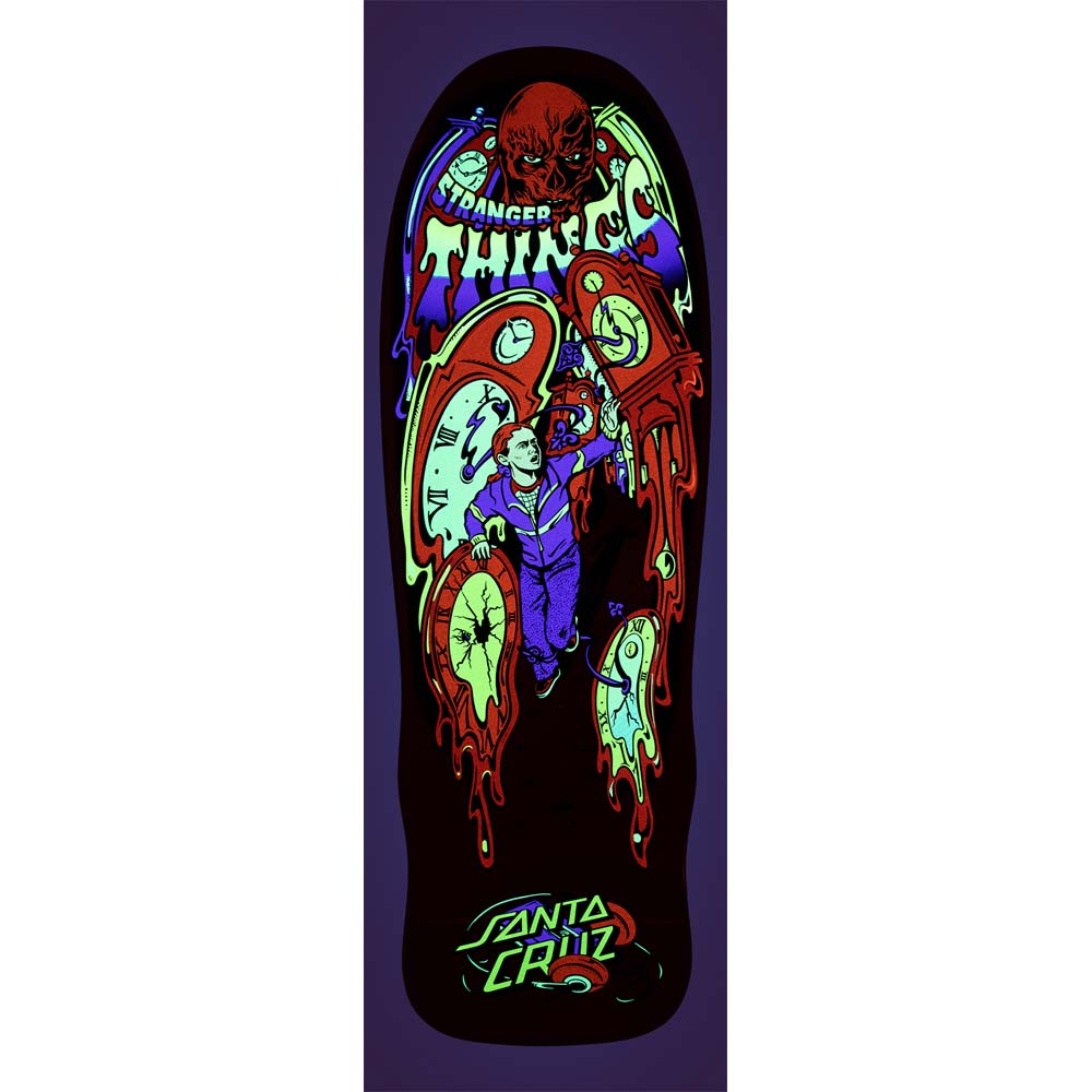Stranger Things - Santa Cruz Melting Clock Skateboard Deck 9.7in