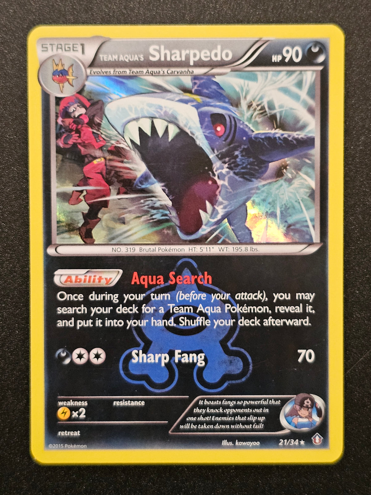 Pokemon TCG - Team Aqua's Sharpedo 21/34 HOLO