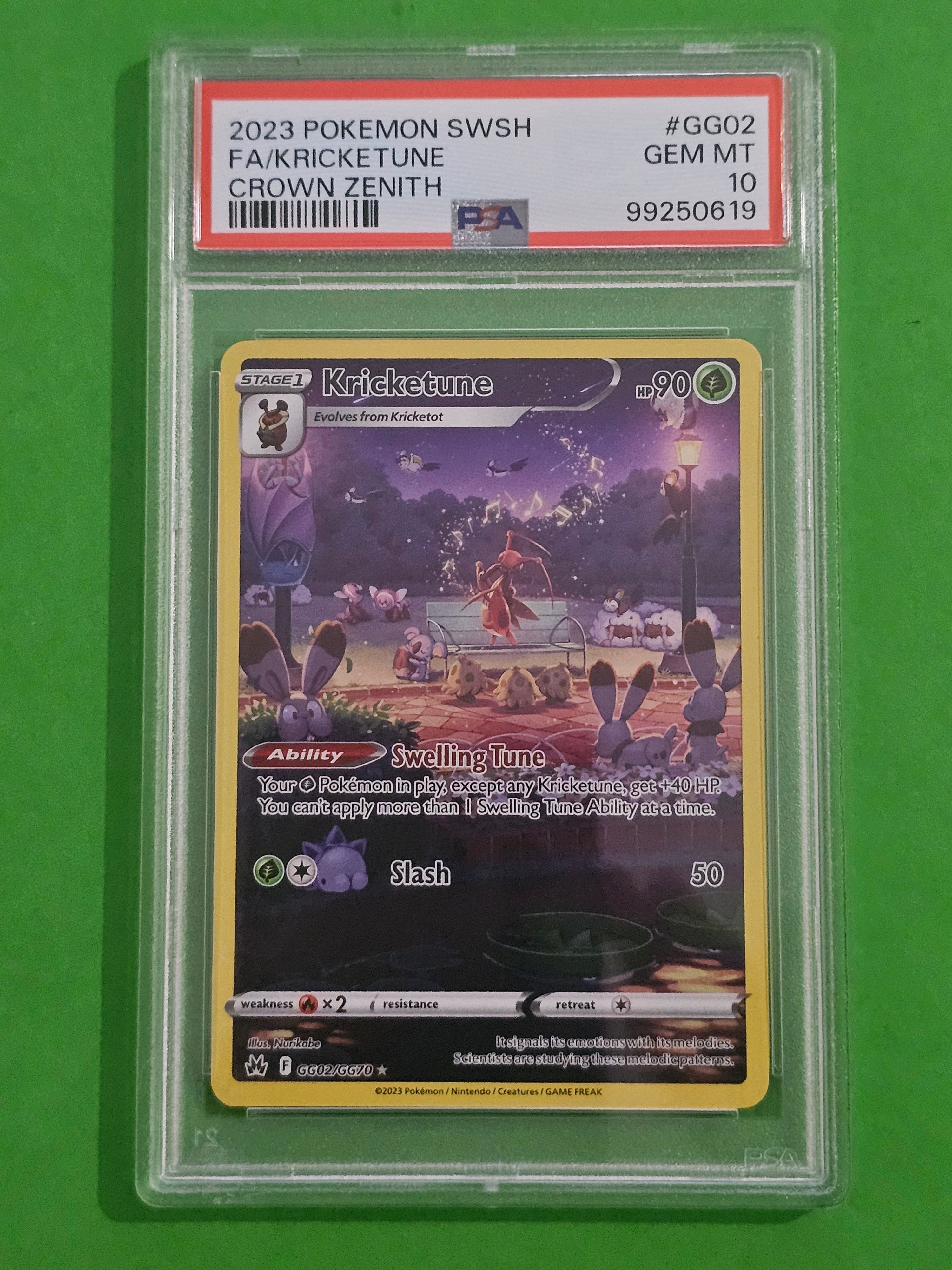 Pokemon TCG - Kricketune GG02 Crown Zenith PSA 10
