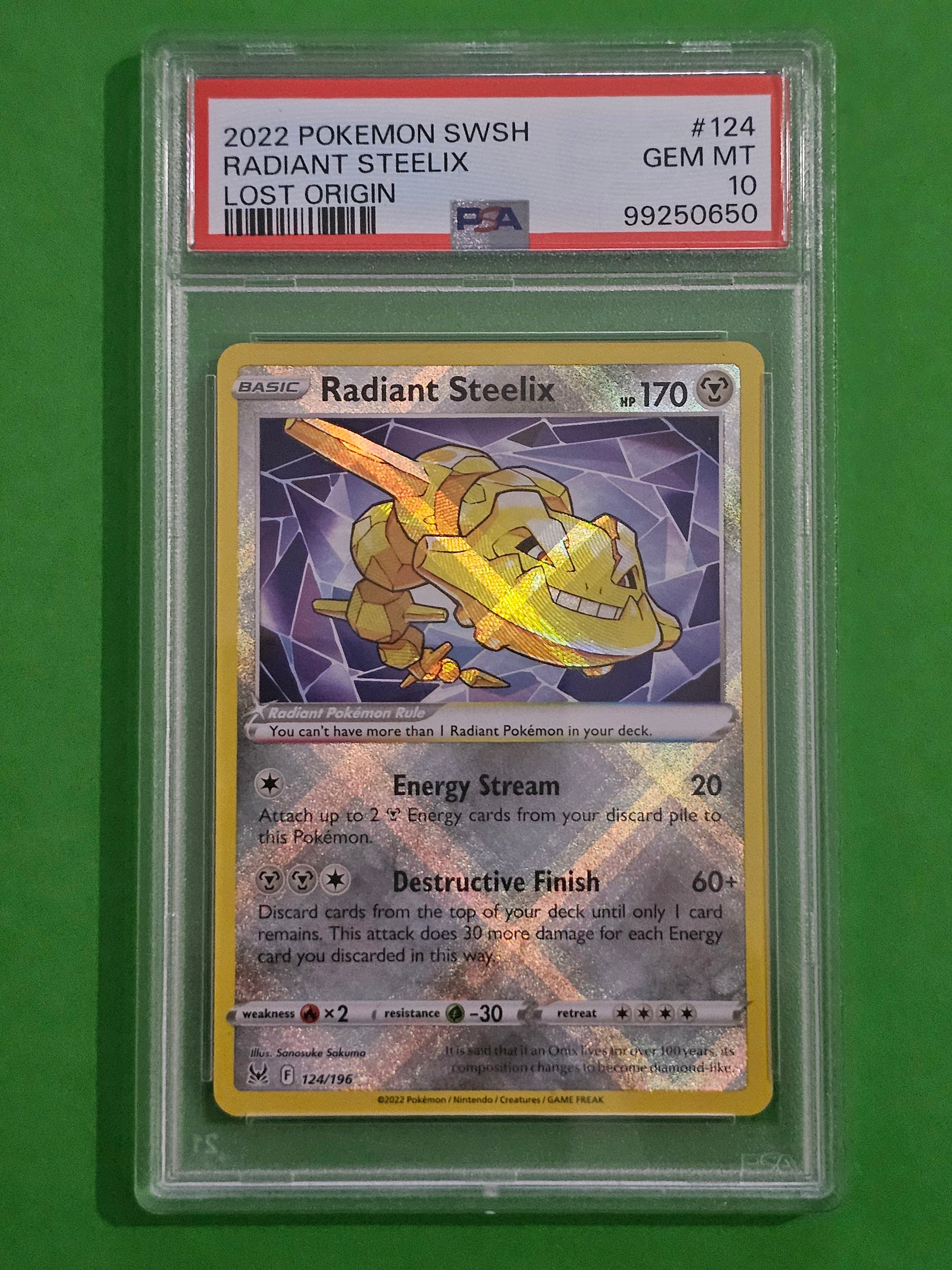 Pokemon TCG - Radiant Steelix 124/196 Lost Origin PSA 10