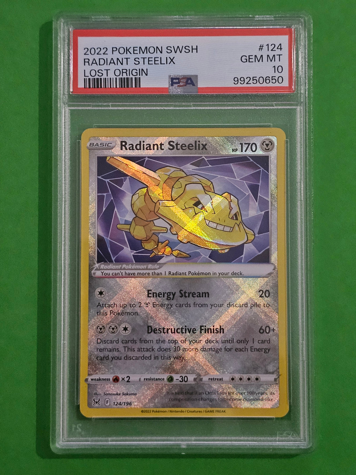 Pokemon TCG - Radiant Steelix 124/196 Lost Origin PSA 10