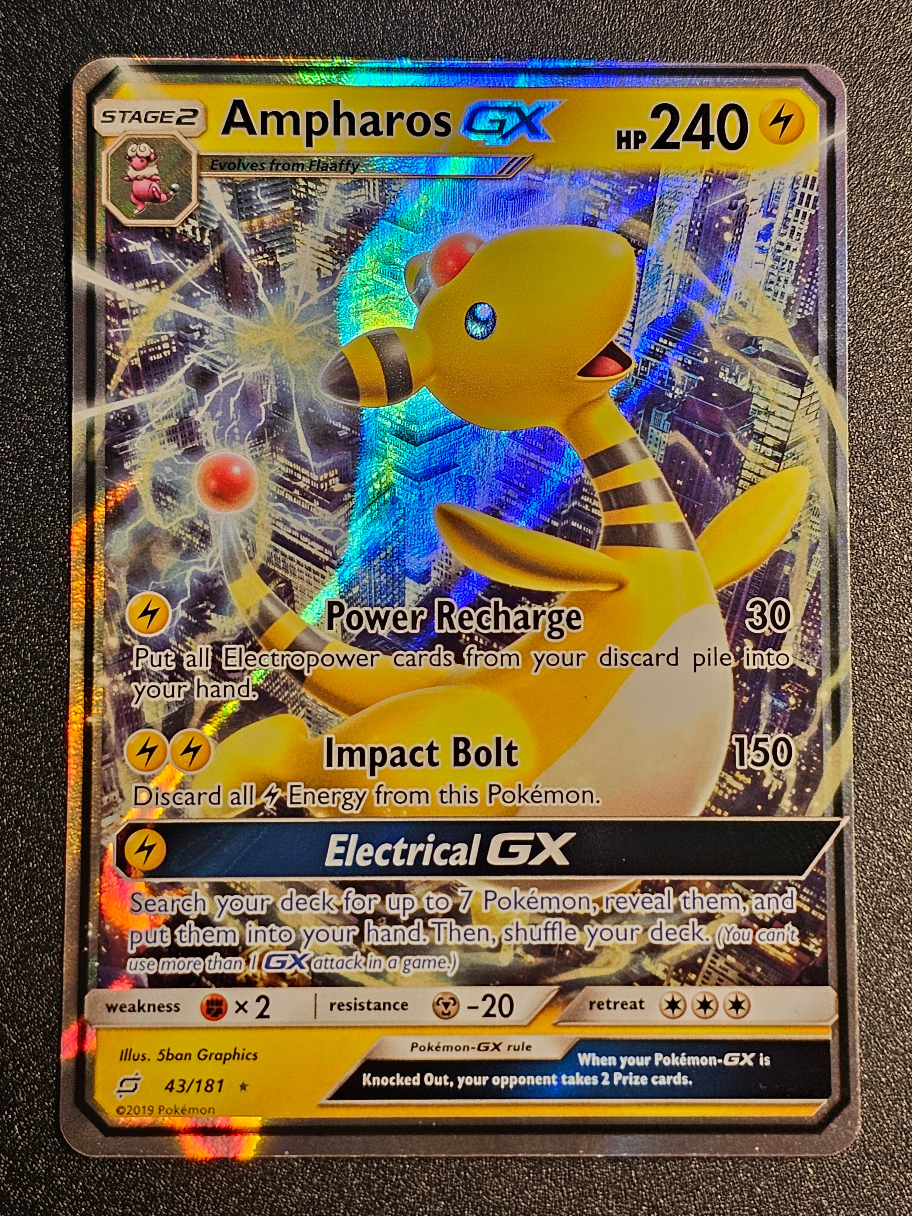Pokemon TCG - Ampharos GX 43/181 Sun & Moon Team Up