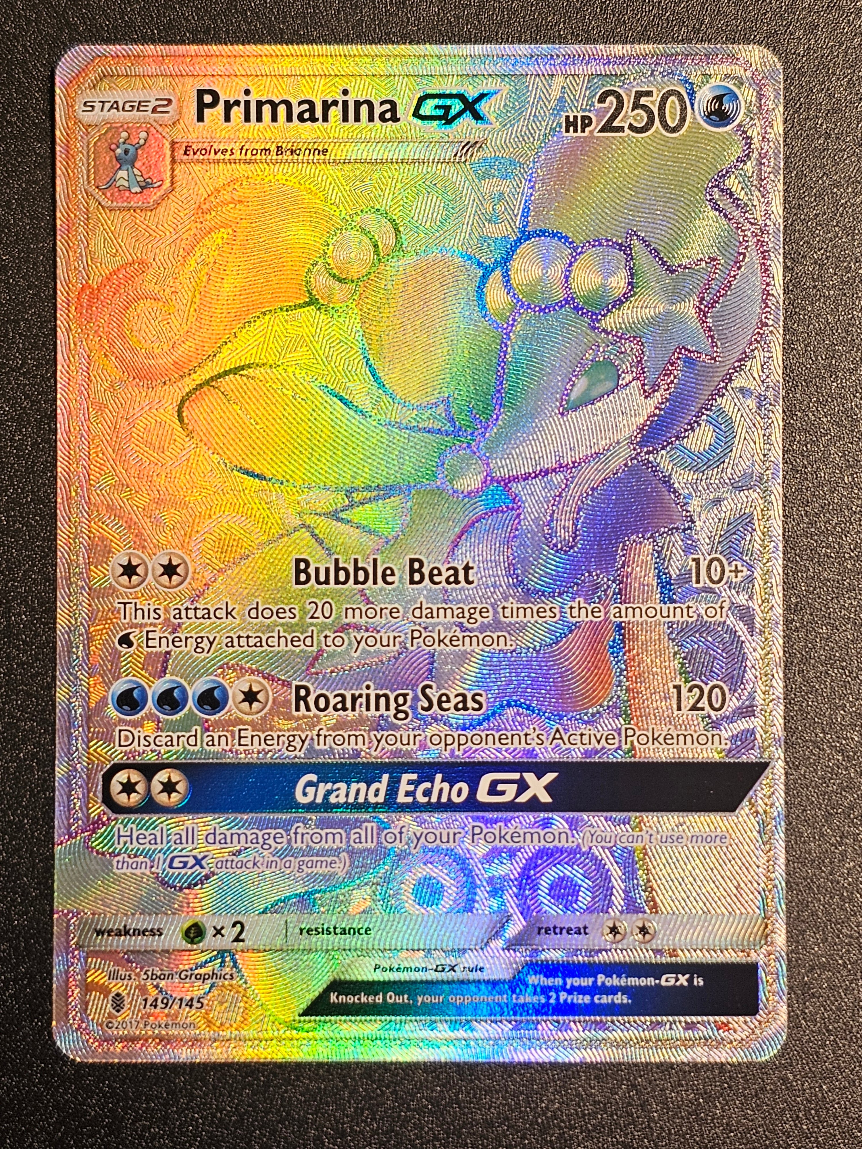 Pokemon TCG - Primarina GX 149/145 Guardians Rising