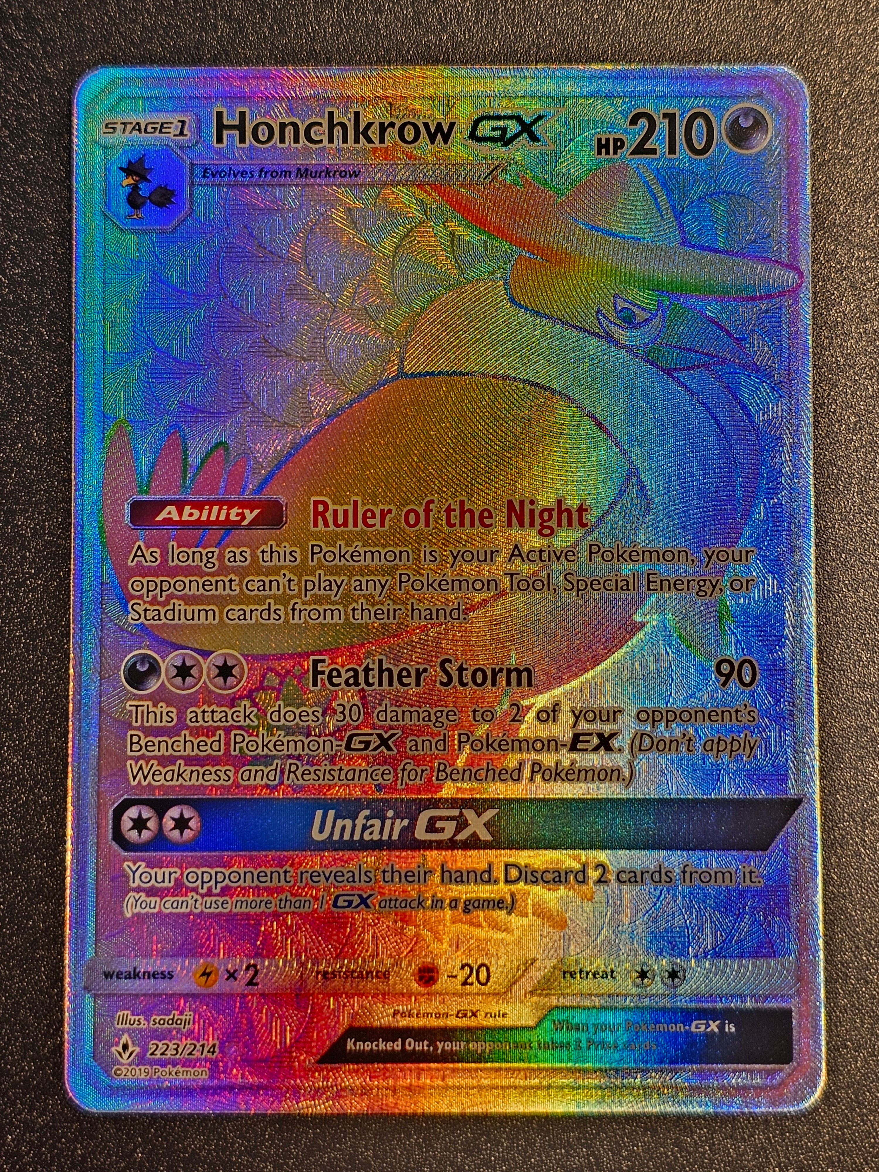 Pokemon TCG - Honchkrow GX 223/214 Unbroken Bonds