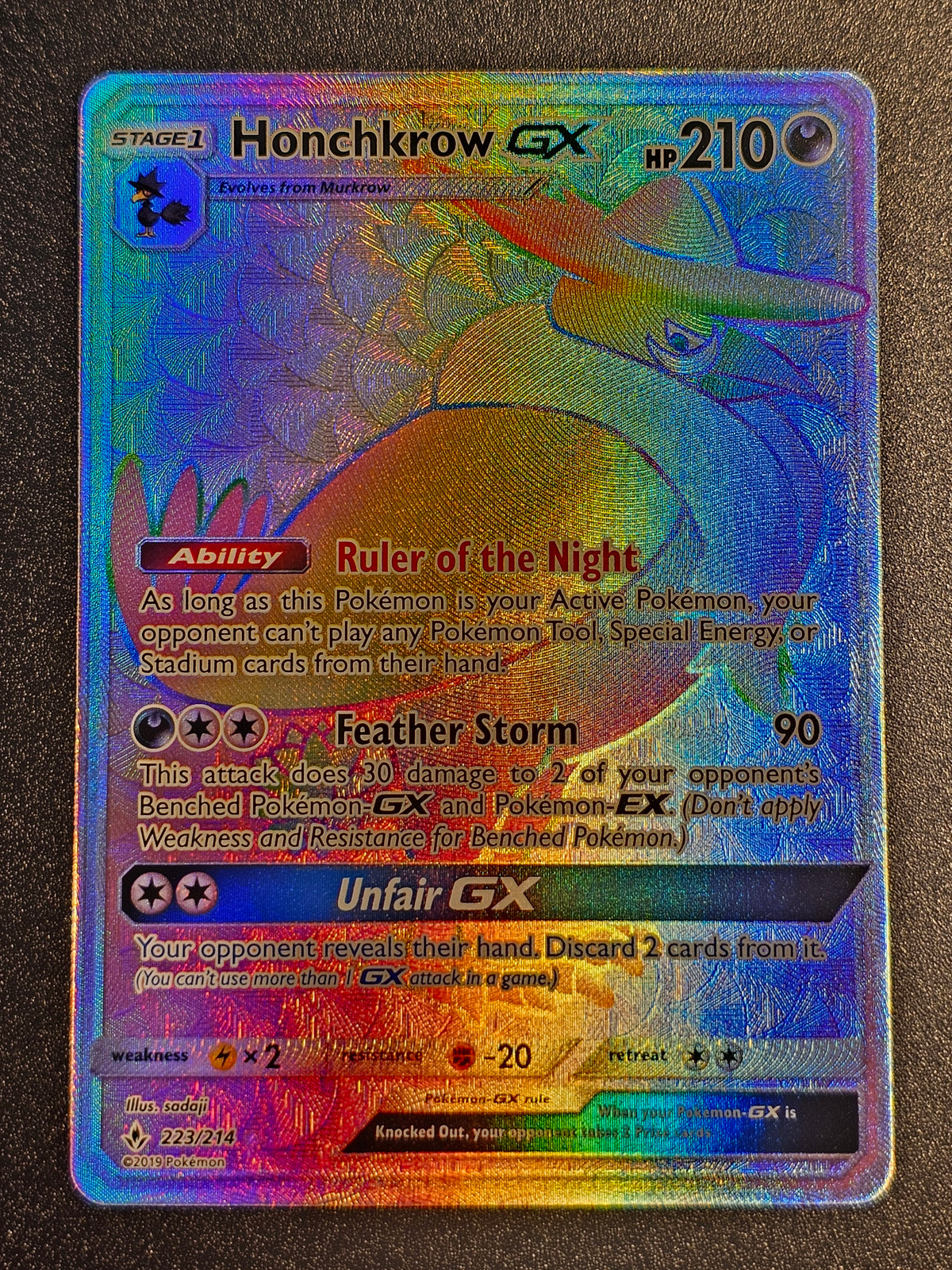 Pokemon TCG - Honchkrow GX 223/214 Unbroken Bonds