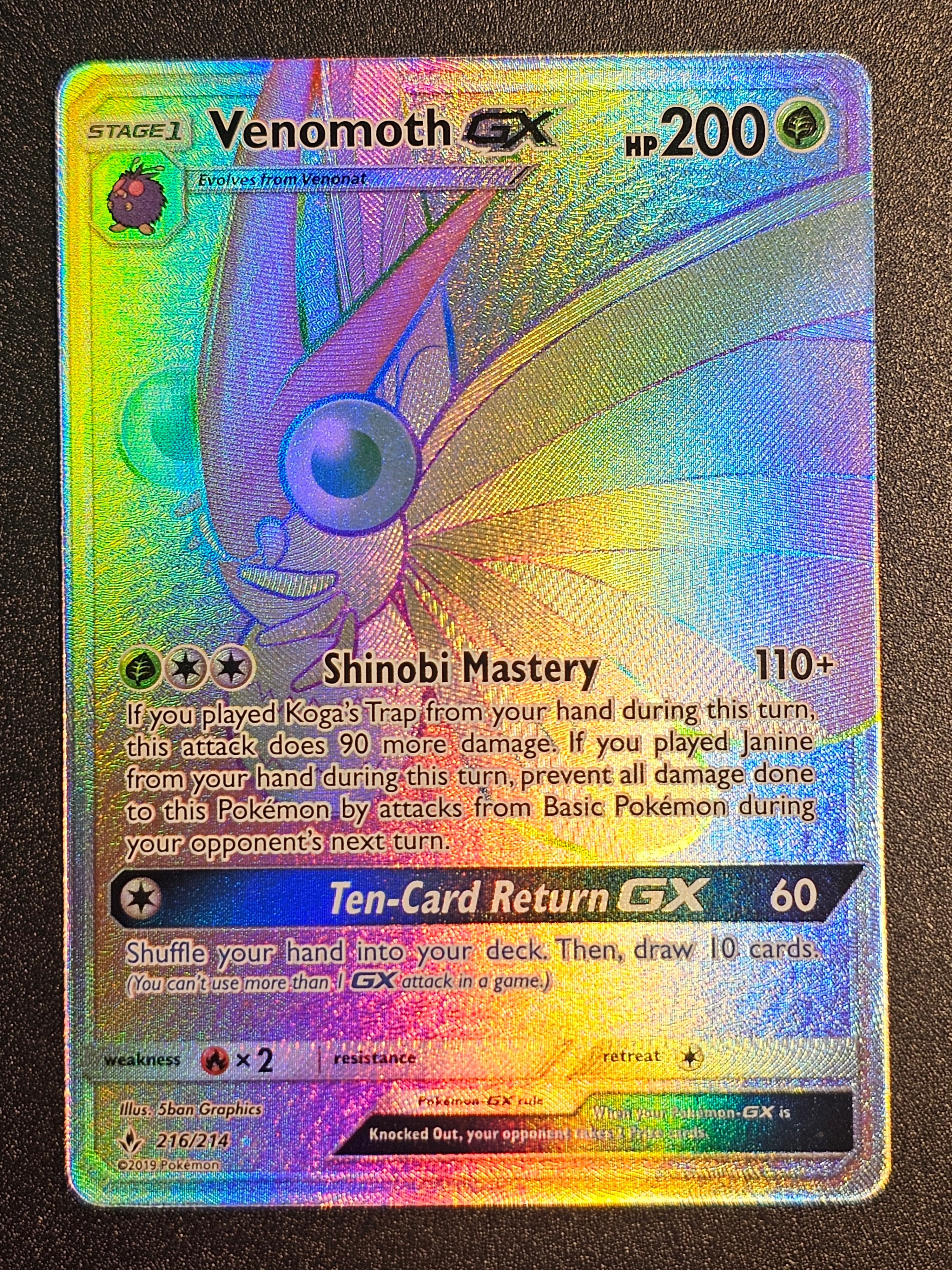Pokemon TCG - Venomoth GX 216/214 Unbroken Bonds