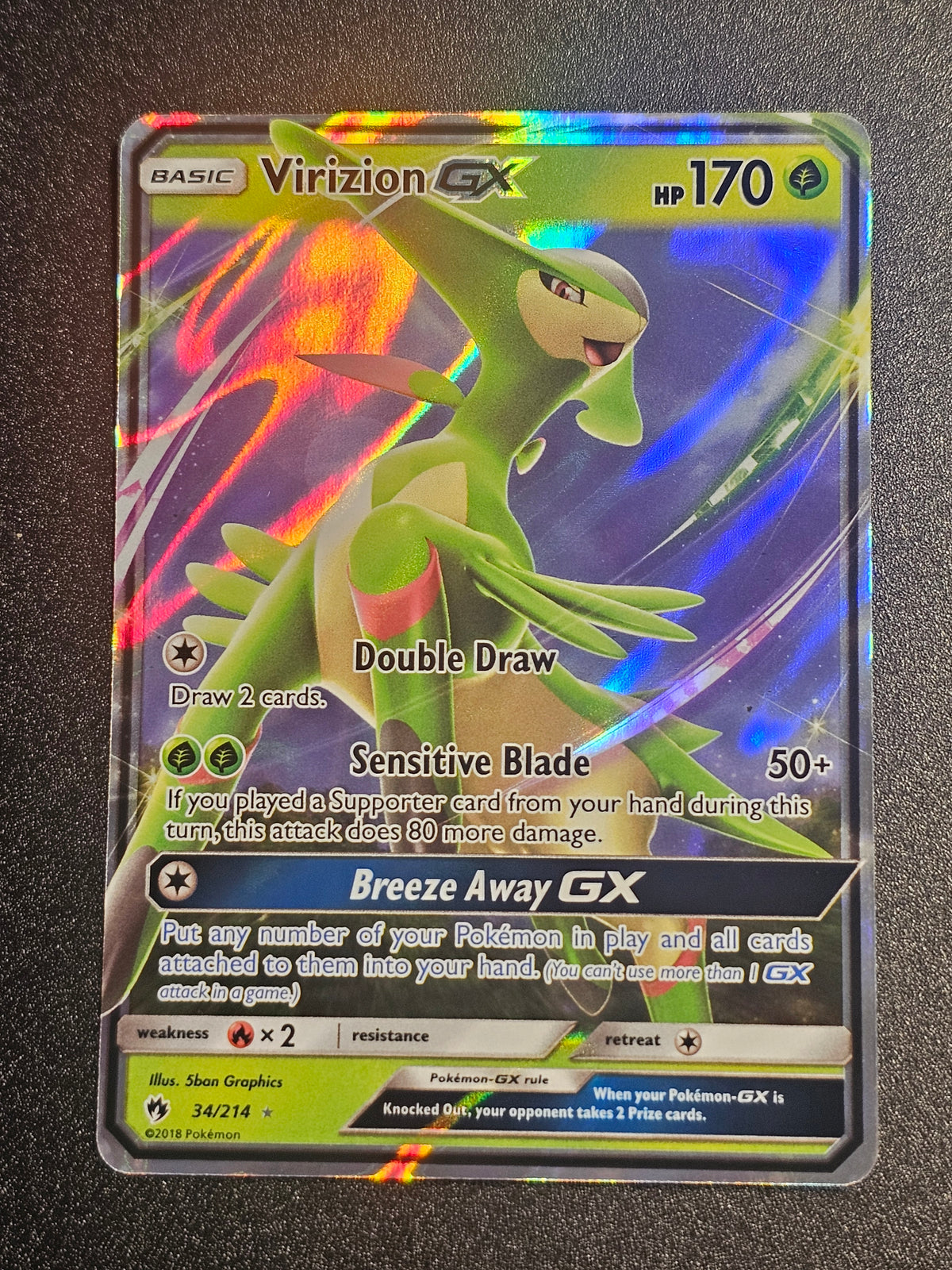 Pokemon TCG - Virizion GX 34/214 Lost Thunder