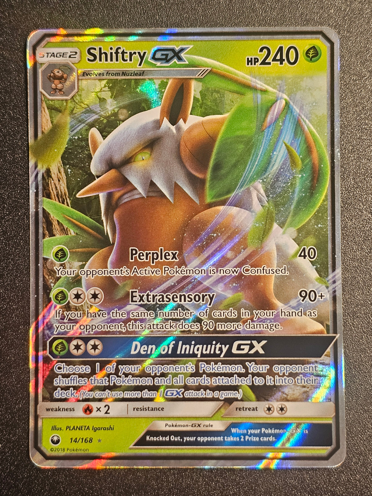 Pokemon TCG - Shiftry GX 14/168 Celestial Storm