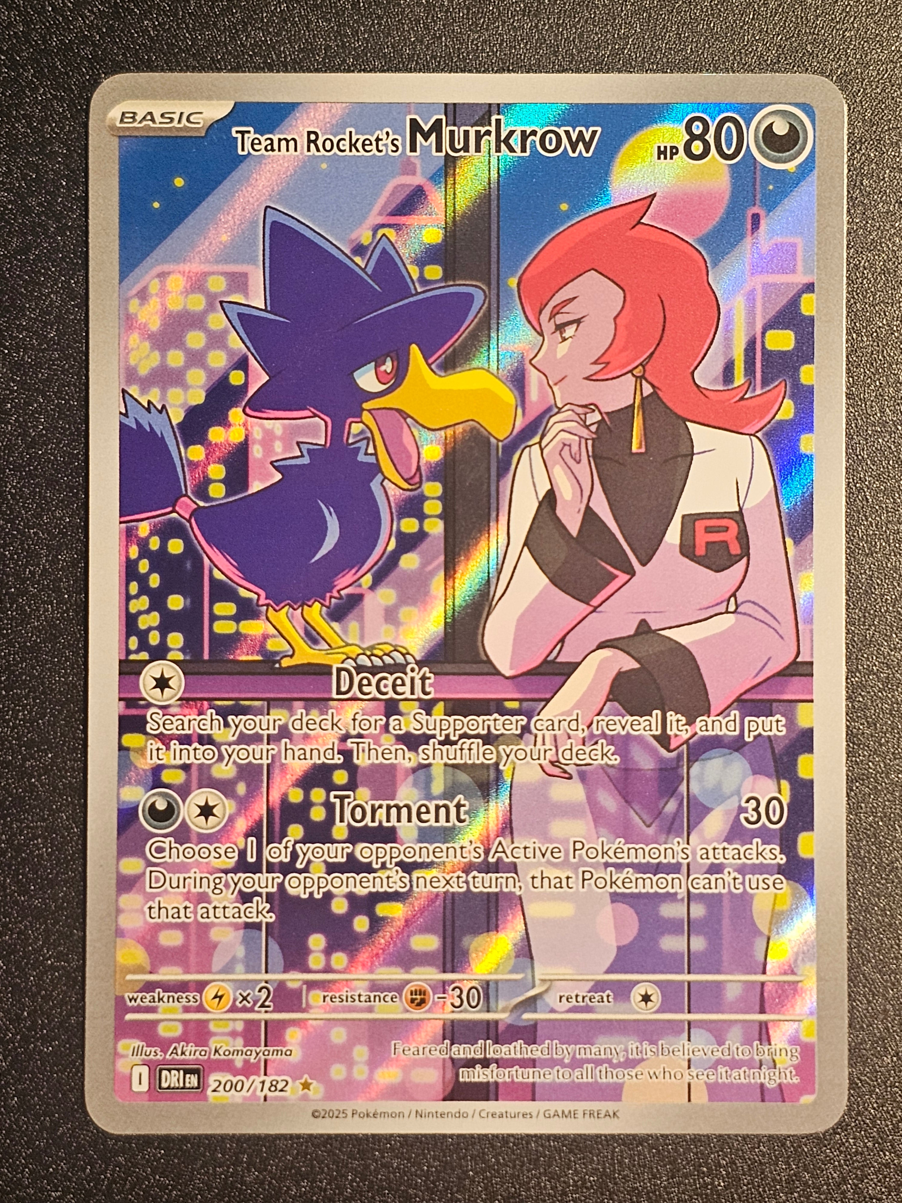 Pokemon TCG - Team Rocket's Murkrow 200/182 Destined Rivals