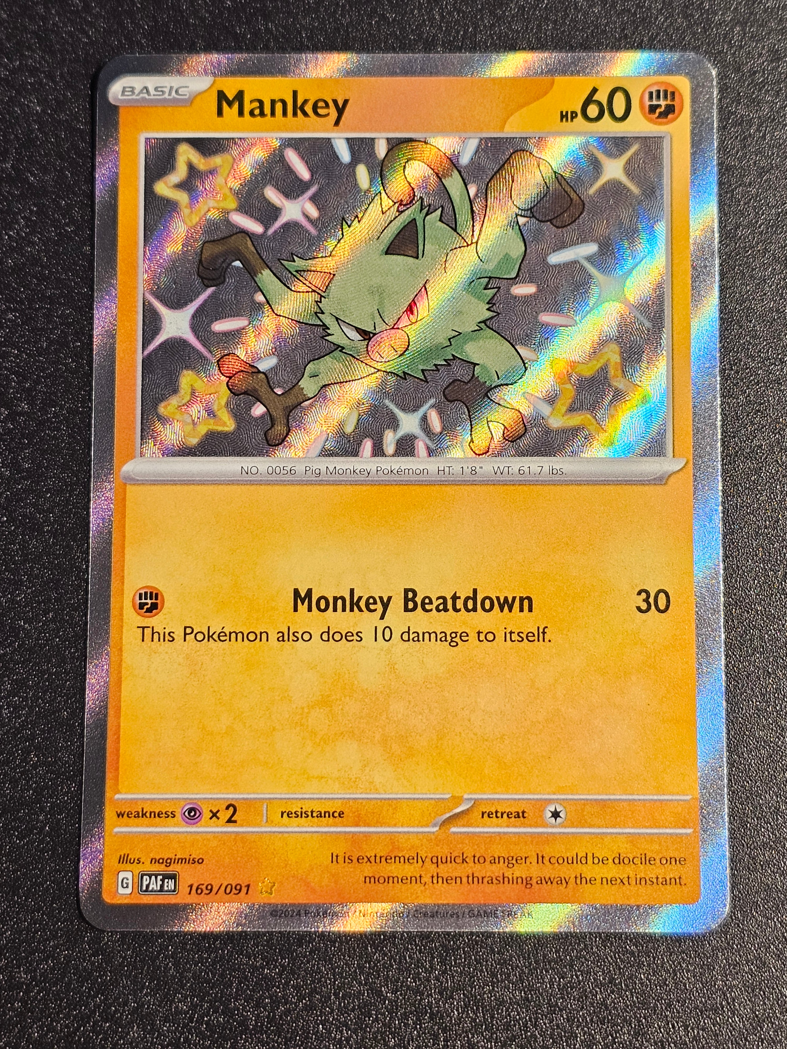 Pokemon TCG - Mankey 169 Evolution Line Paldean Fates