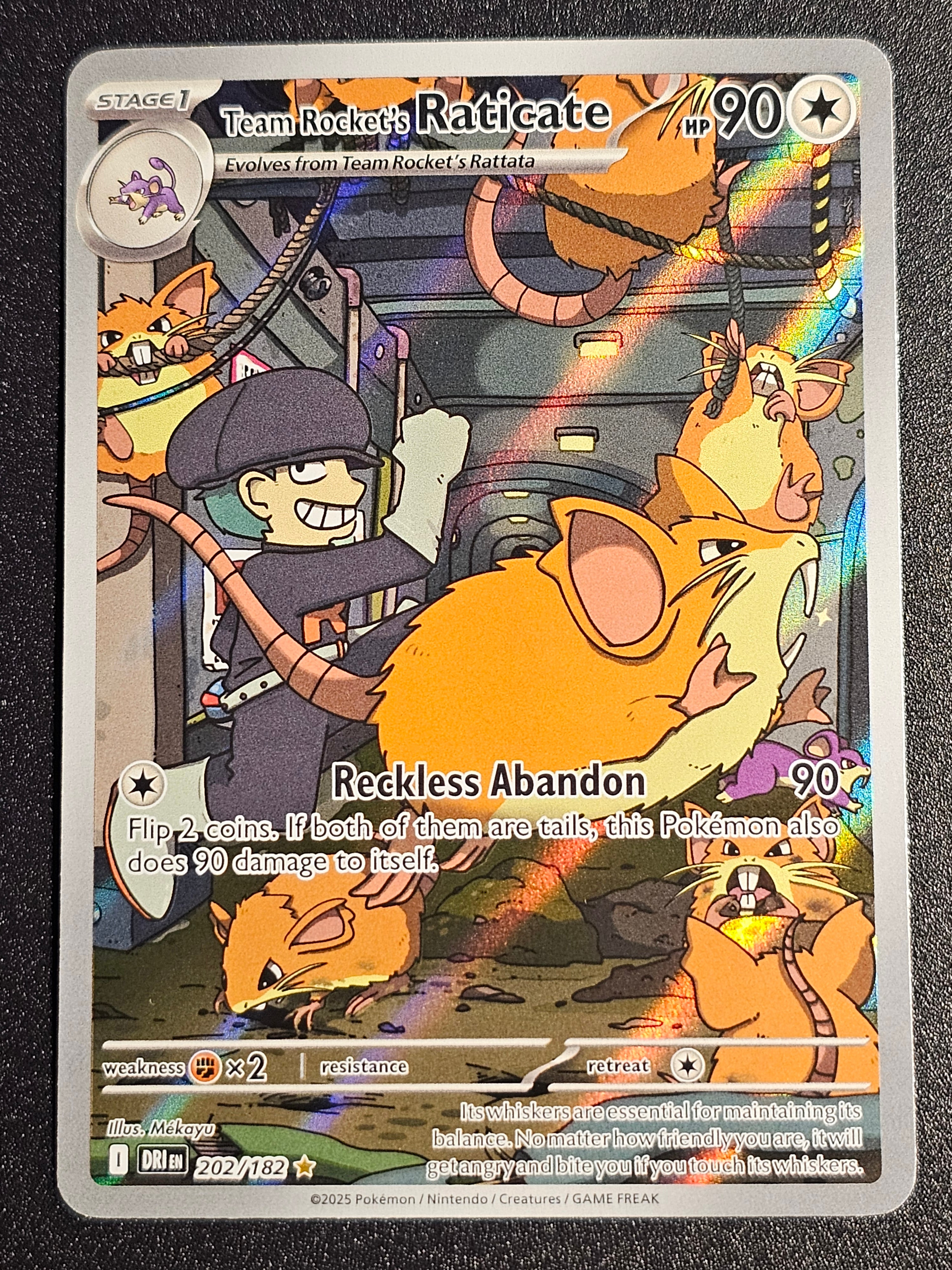Pokemon TCG - Team Rocket's Raticate 202/182 Destined Rivals