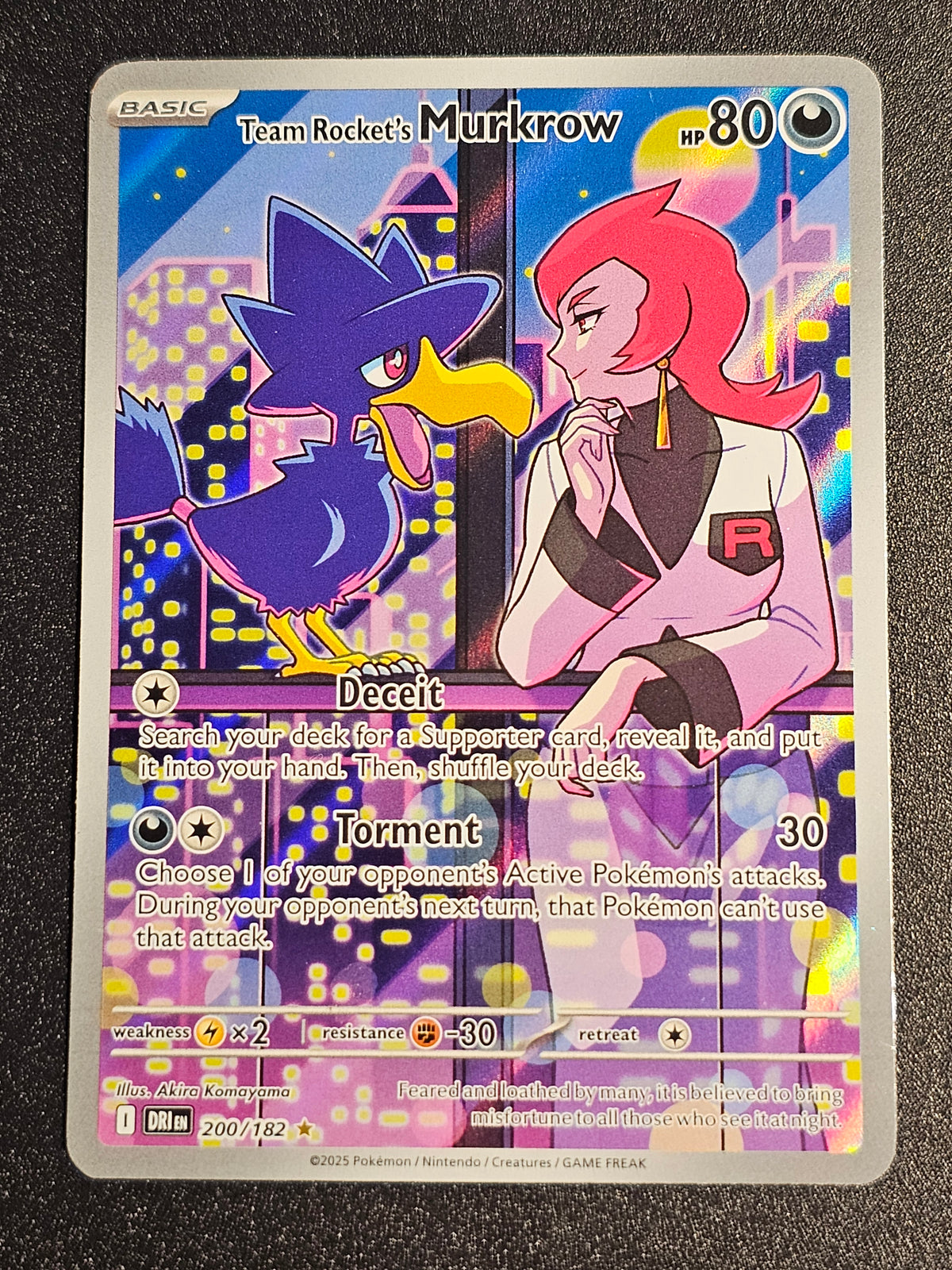 Pokemon TCG - Team Rocket's Murkrow 200/182 Destined Rivals