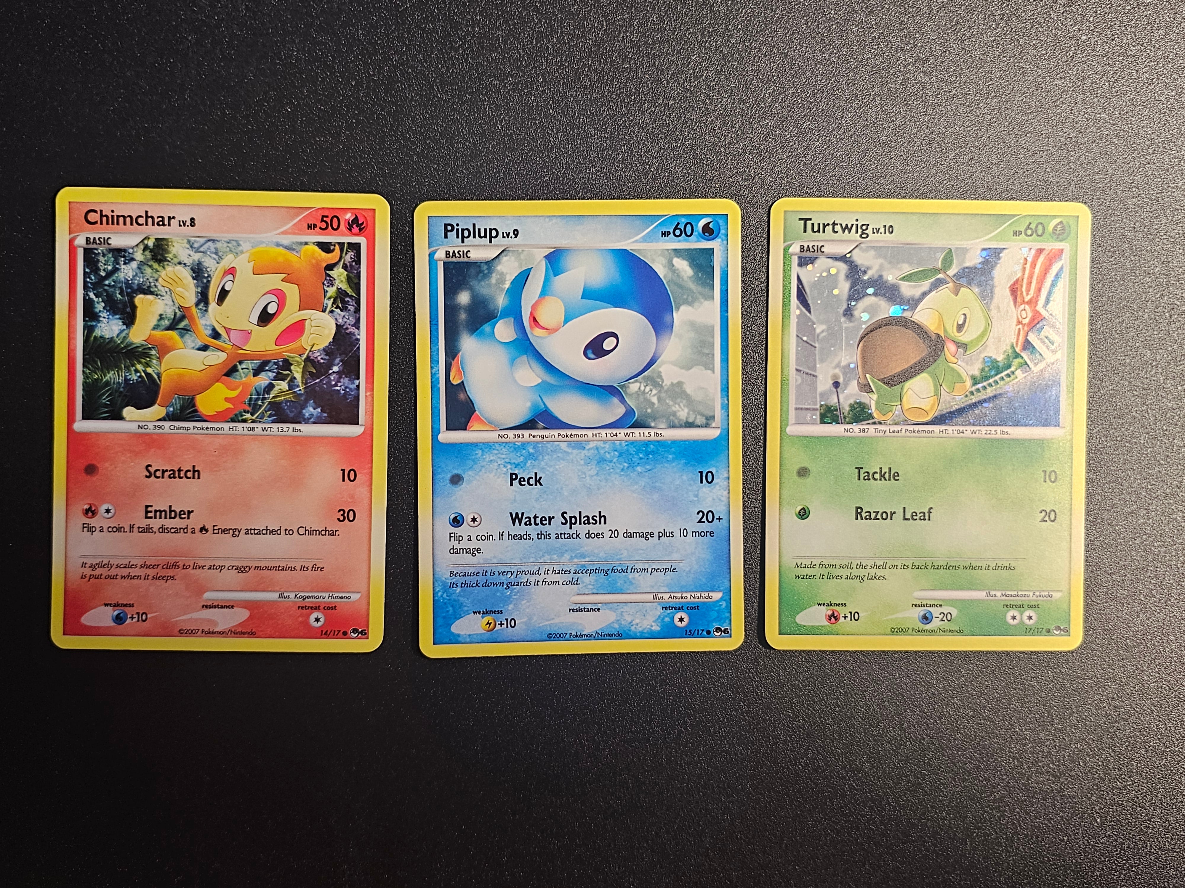 Pokemon TCG - Piplup Chimchar Turtwig Pop Collection