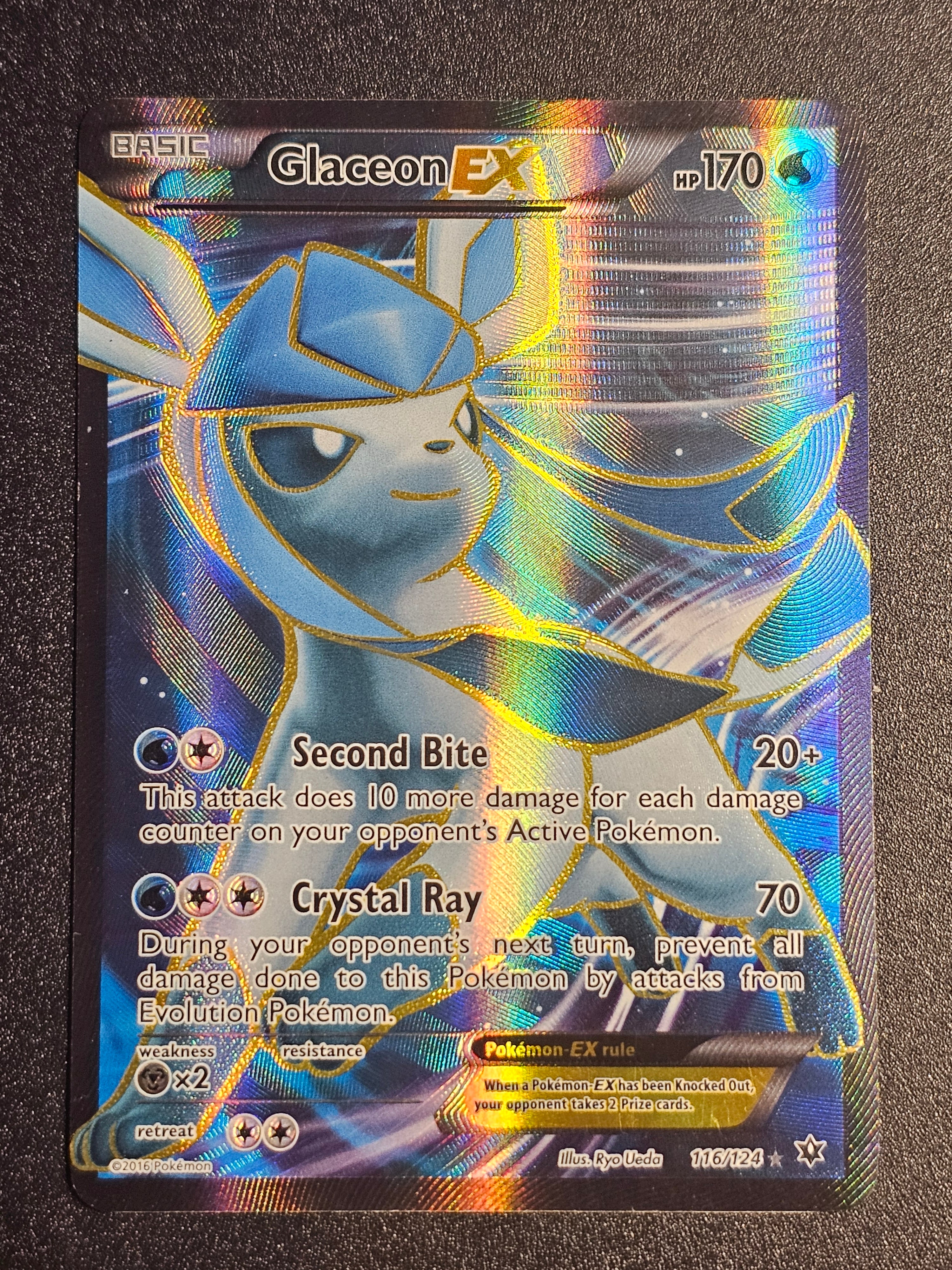 Pokemon TCG - Glaceon EX 116/124 Full Art Fates Collide