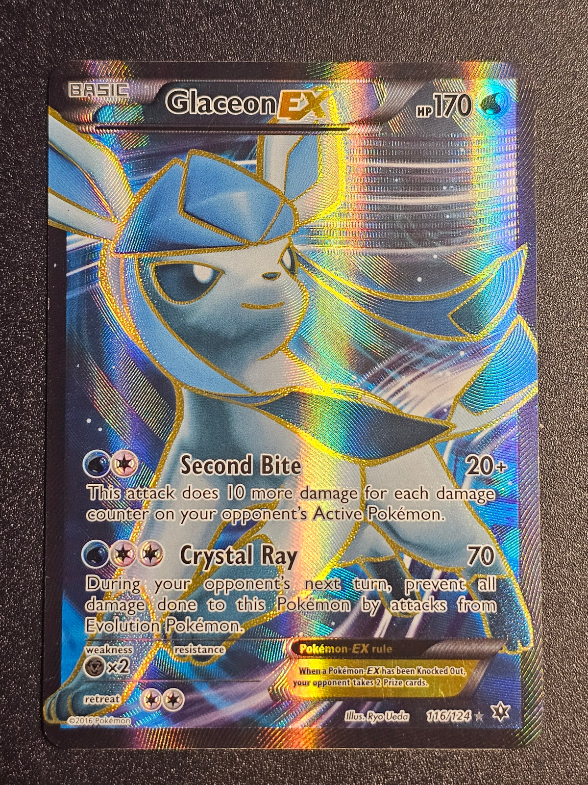 Pokemon TCG - Glaceon EX 116/124 Full Art Fates Collide