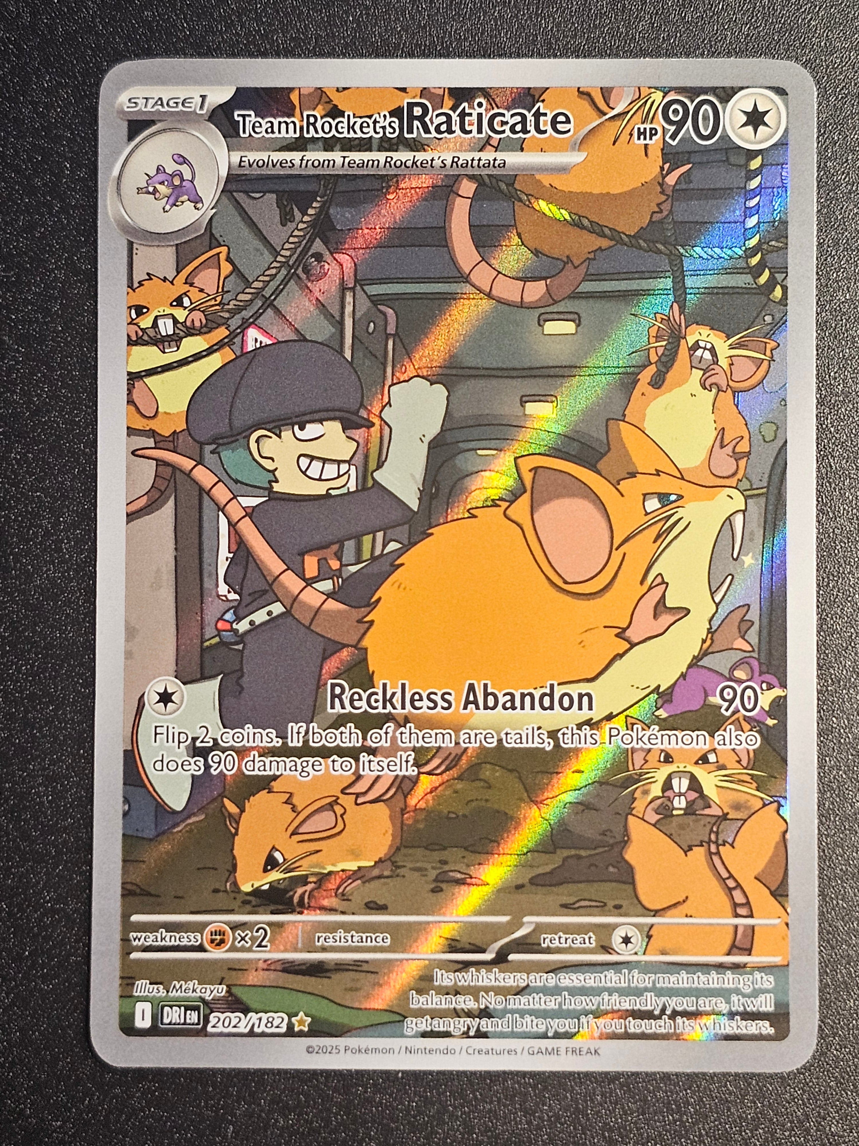 Pokemon TCG - Team Rocket's Raticate 202/182 Destined Rivals