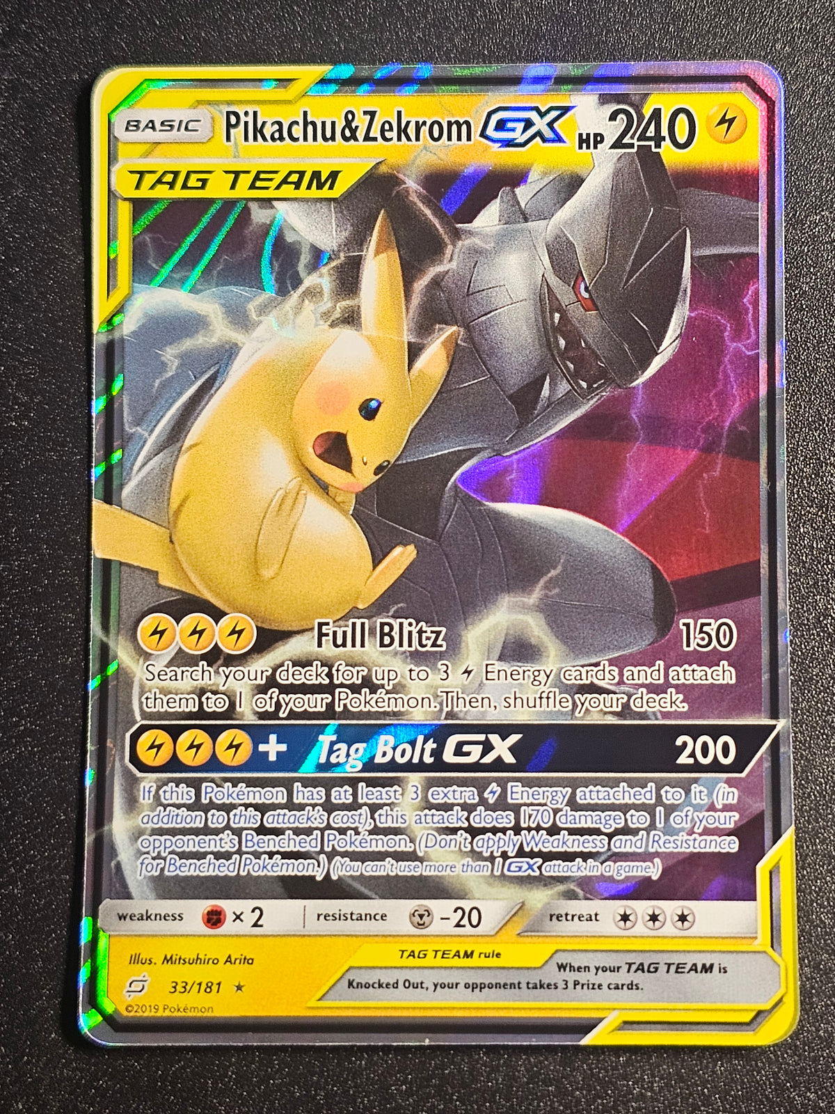 Pokemon TCG - Pikachu & Zekrom GX 33/181 Team Up