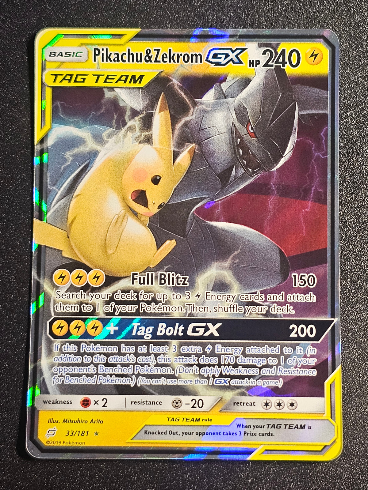 Pokemon TCG - Pikachu & Zekrom GX 33/181 Team Up