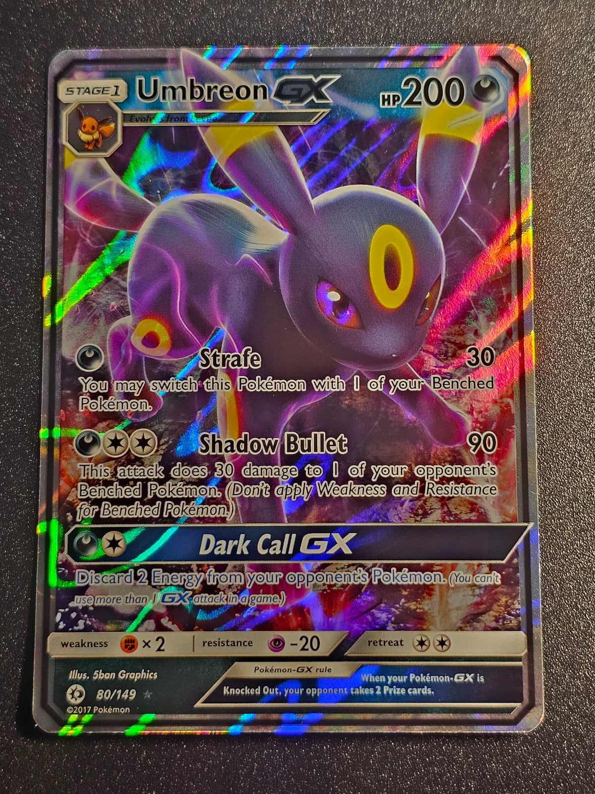 Pokemon TCG - Umbreon GX 80/149 Sun & Moon