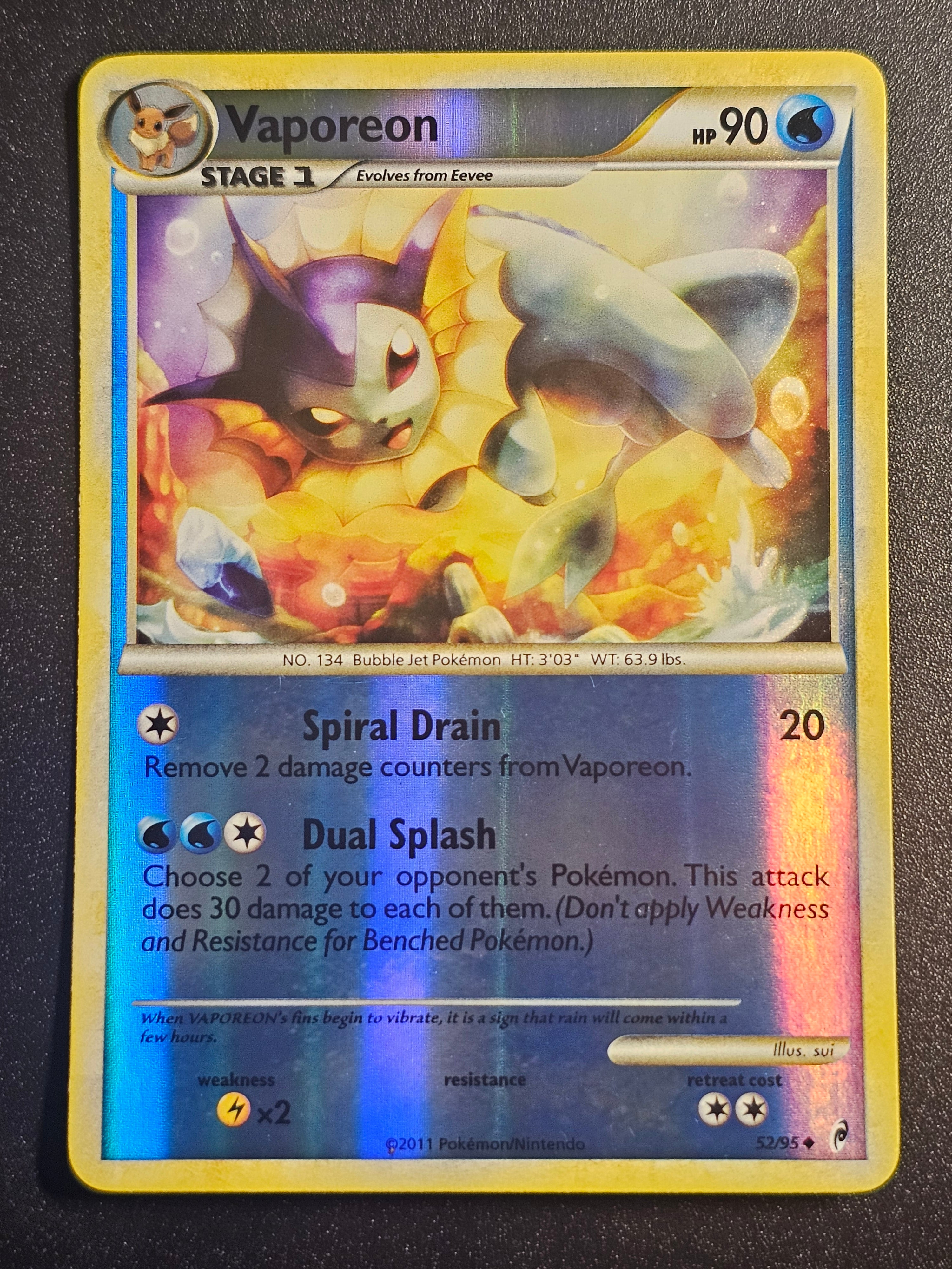 Pokemon TCG - Vaporeon 52/95 Reverse Holo Call of Legends