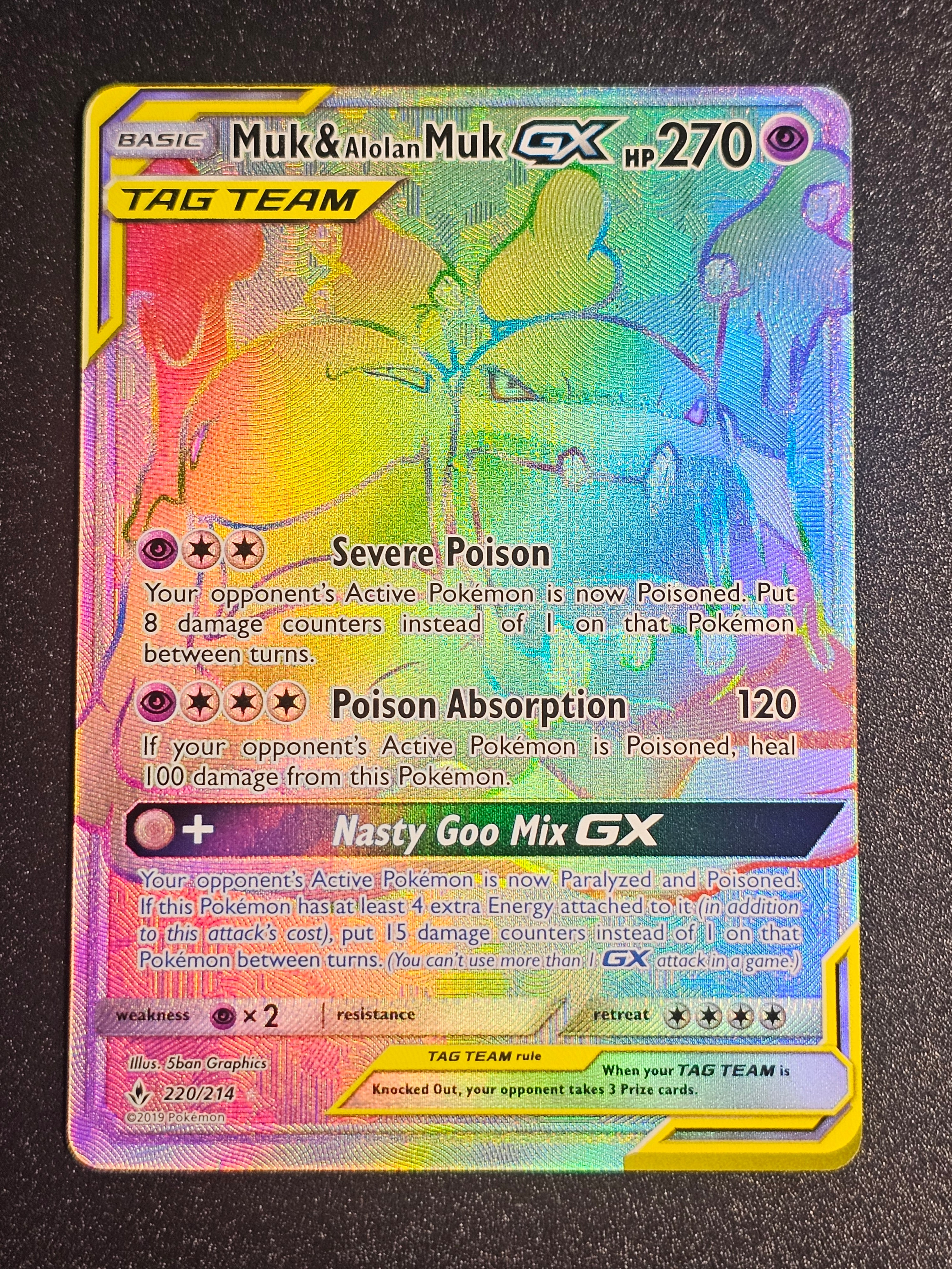 Pokemon TCG - Muk & Alolan Muk GX 220/214 Tag Team Unbroken Bonds