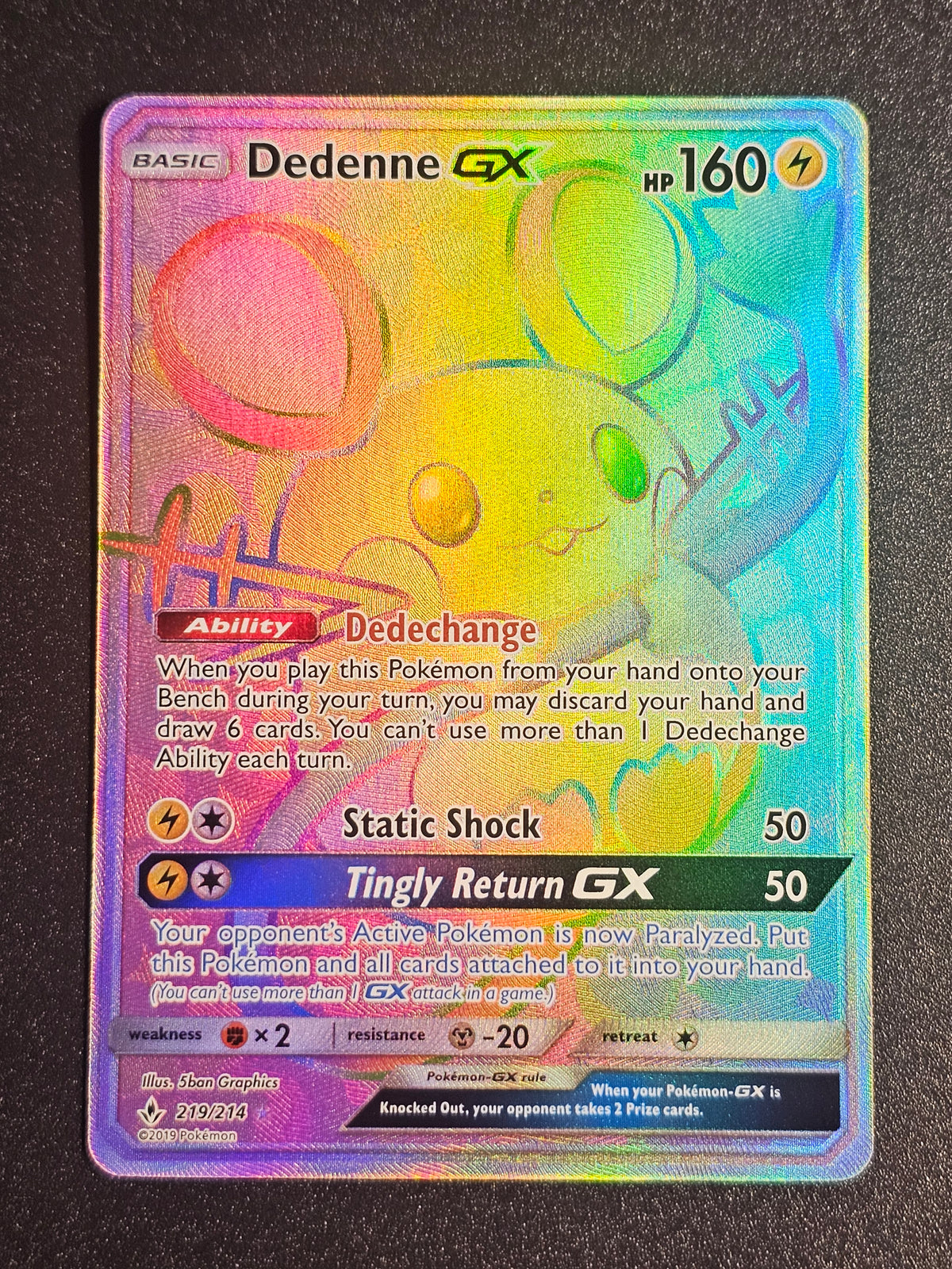 Pokemon TCG - Dedenne GX 219/214 Unbroken Bonds