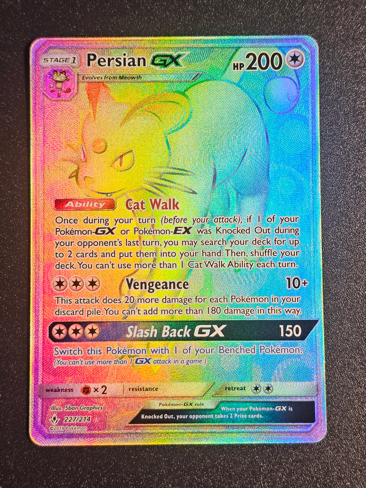 Pokemon TCG - Persian GX 227/214 Unbroken Bonds