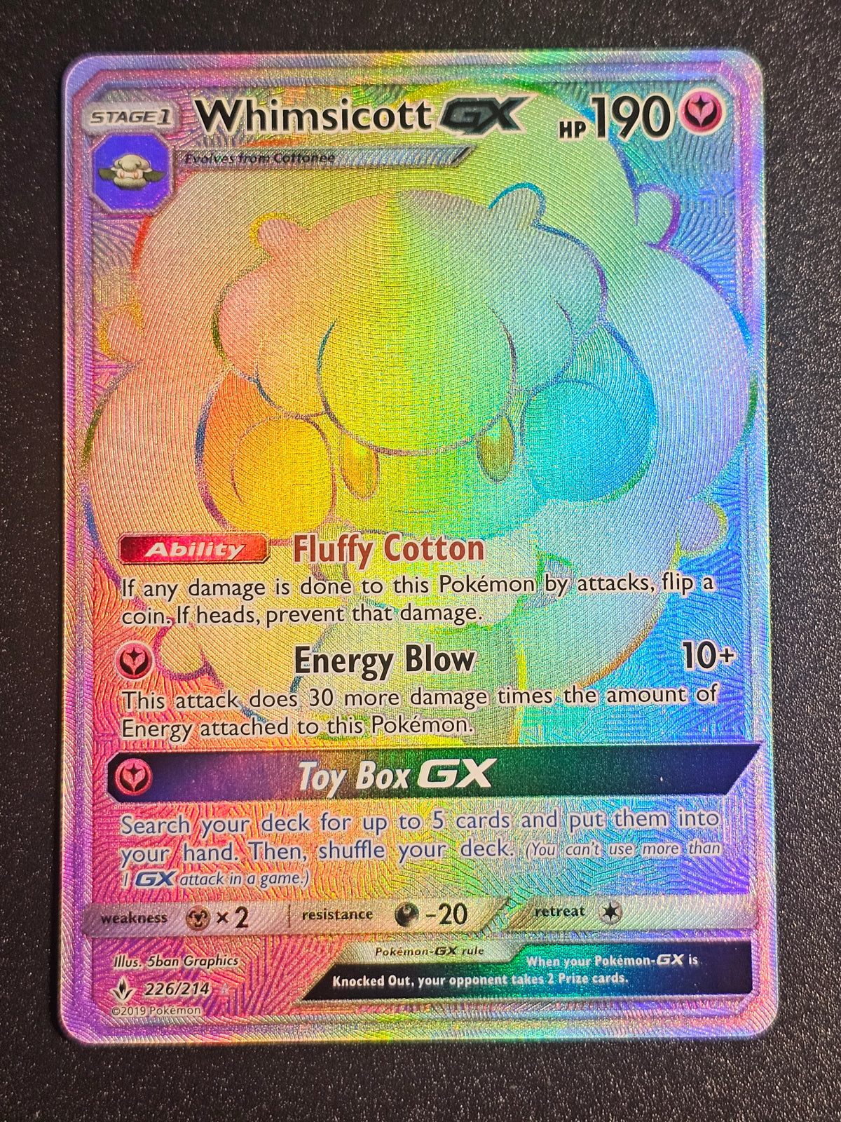 Pokemon TCG - Whimsicott GX 226/214 Unbroken Bonds