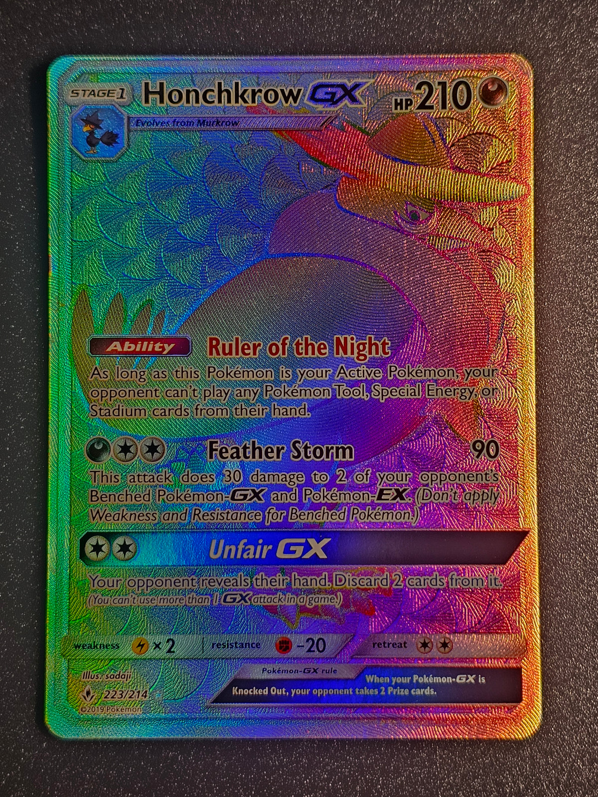 Pokemon TCG - Honchkrow GX 223/214 Unbroken Bonds
