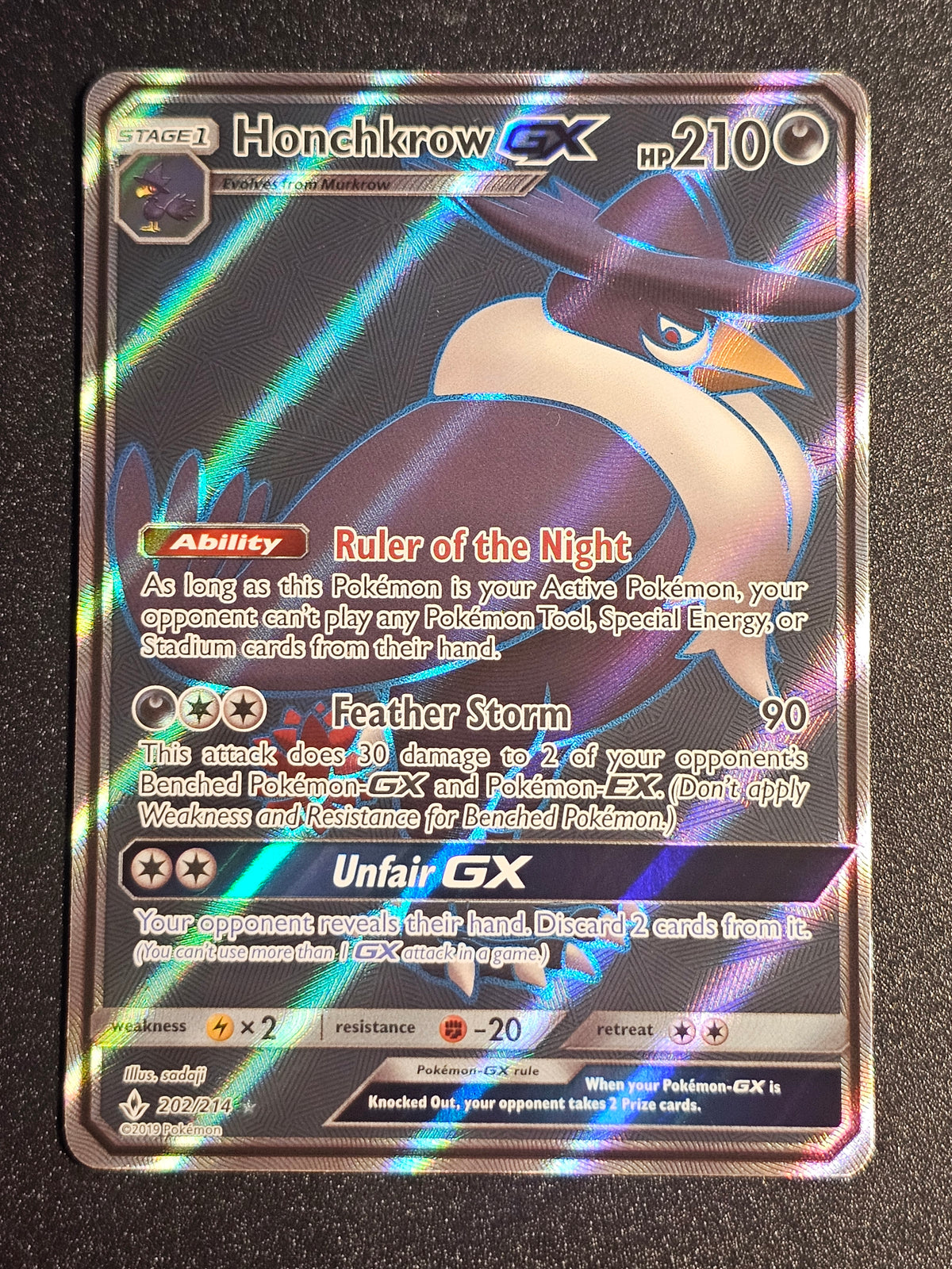 Pokemon TCG - Honchkrow GX 202/214 Unbroken Bonds