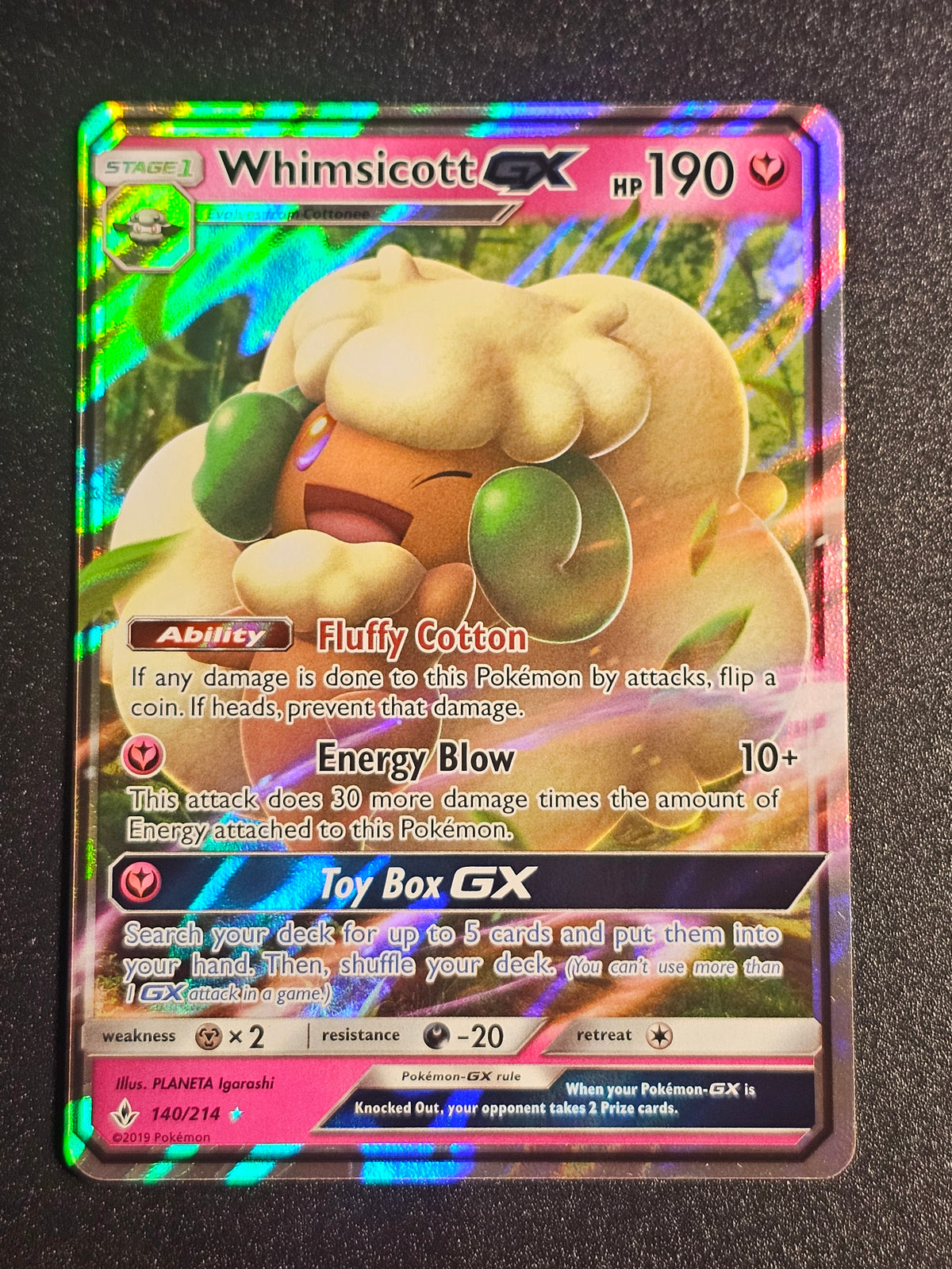 Pokemon TCG - Whimsicott GX 140/214 Unbroken Bonds