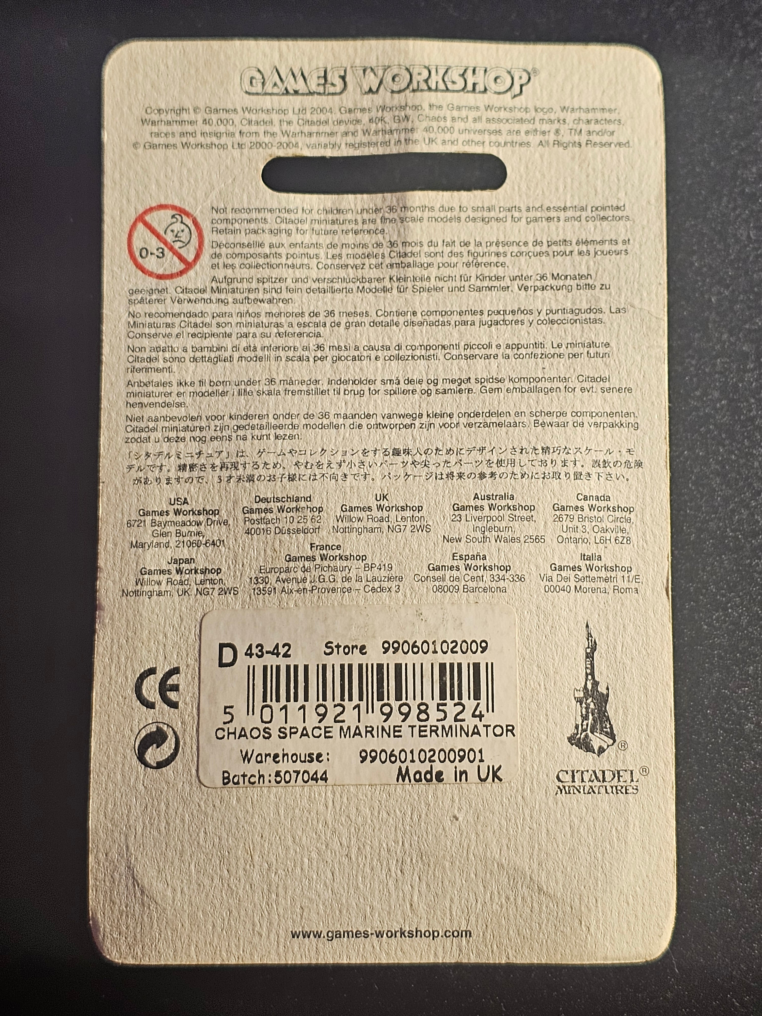 Warhammer 40k Metal Chaos Space Marine Terminator