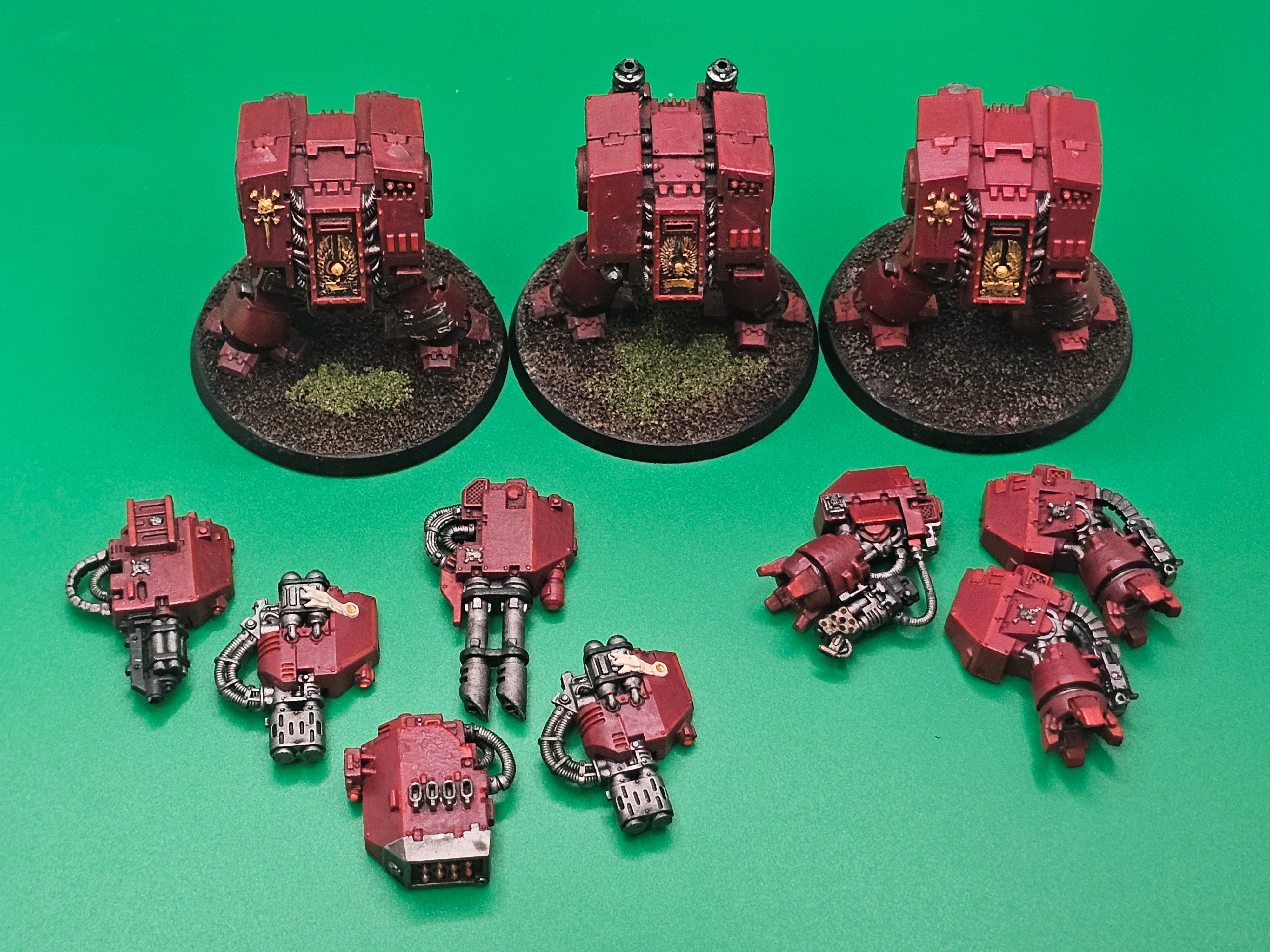 Warhammer 40k Space Marine Dreadnoughts x3 magnetized arms