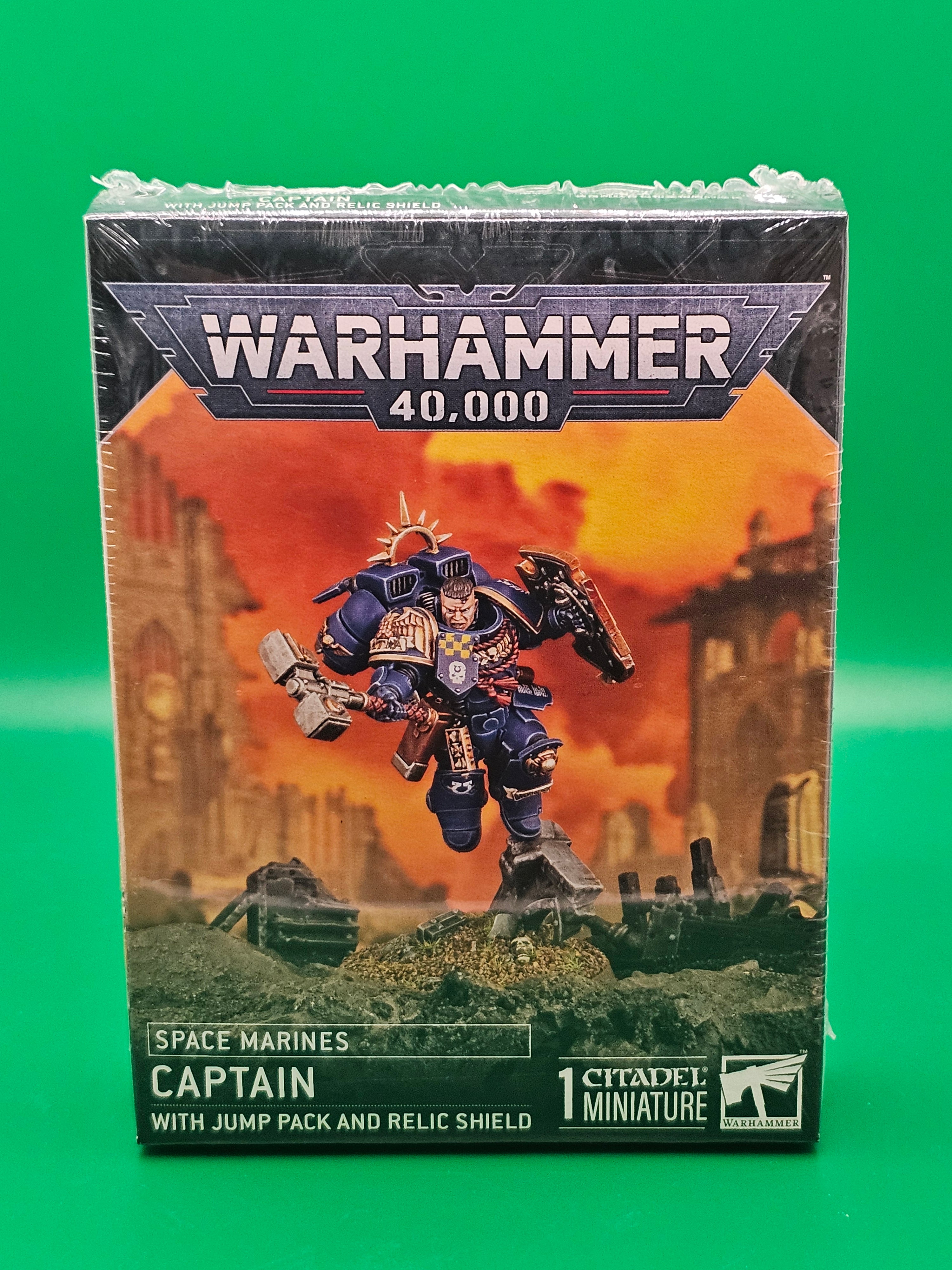 Warhammer 40k Space Marine Captain with Jump Pack and Relic Shield