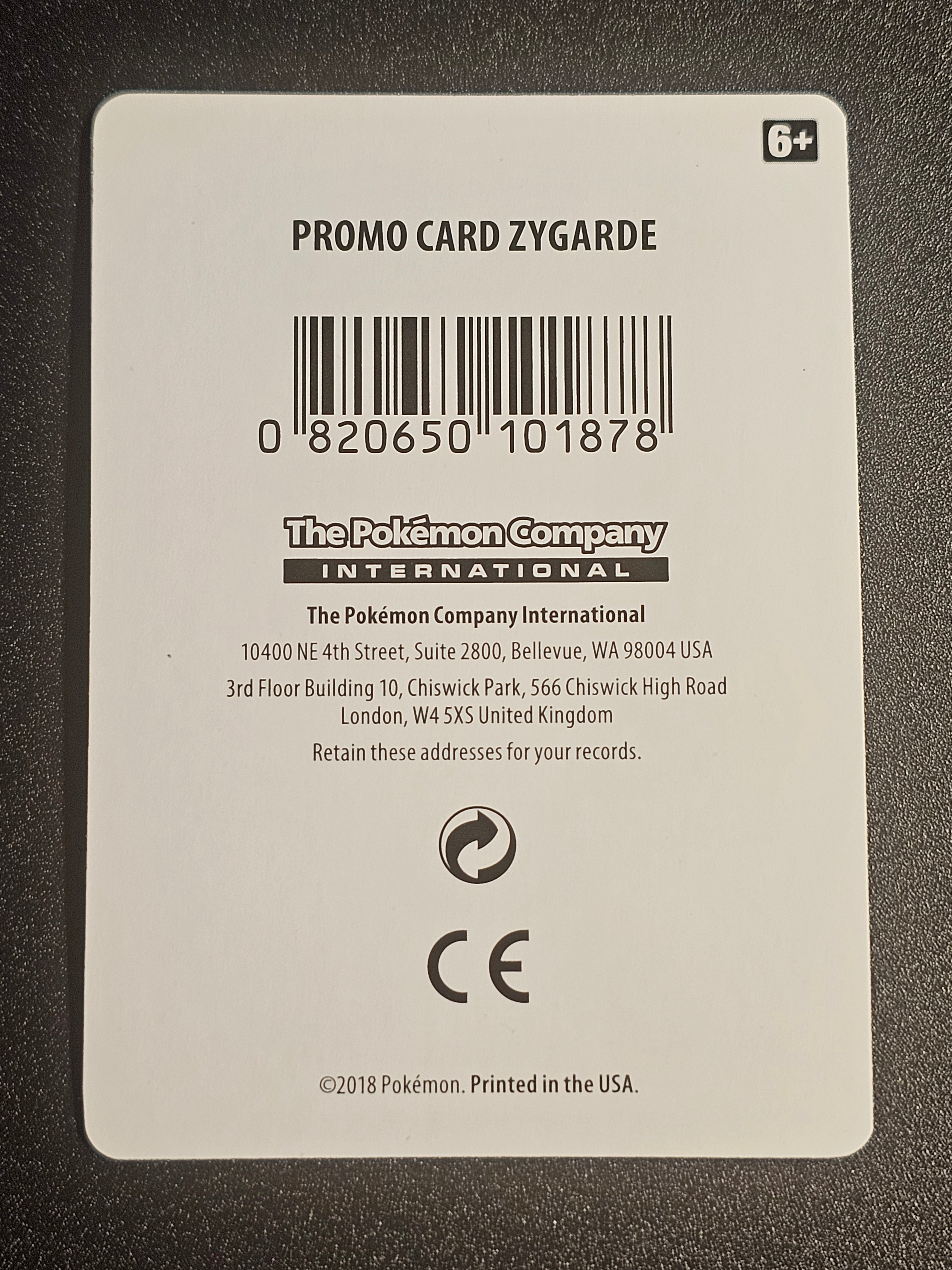Pokemon TCG - Zygarde 72/131 Legendary Pokemon Promo