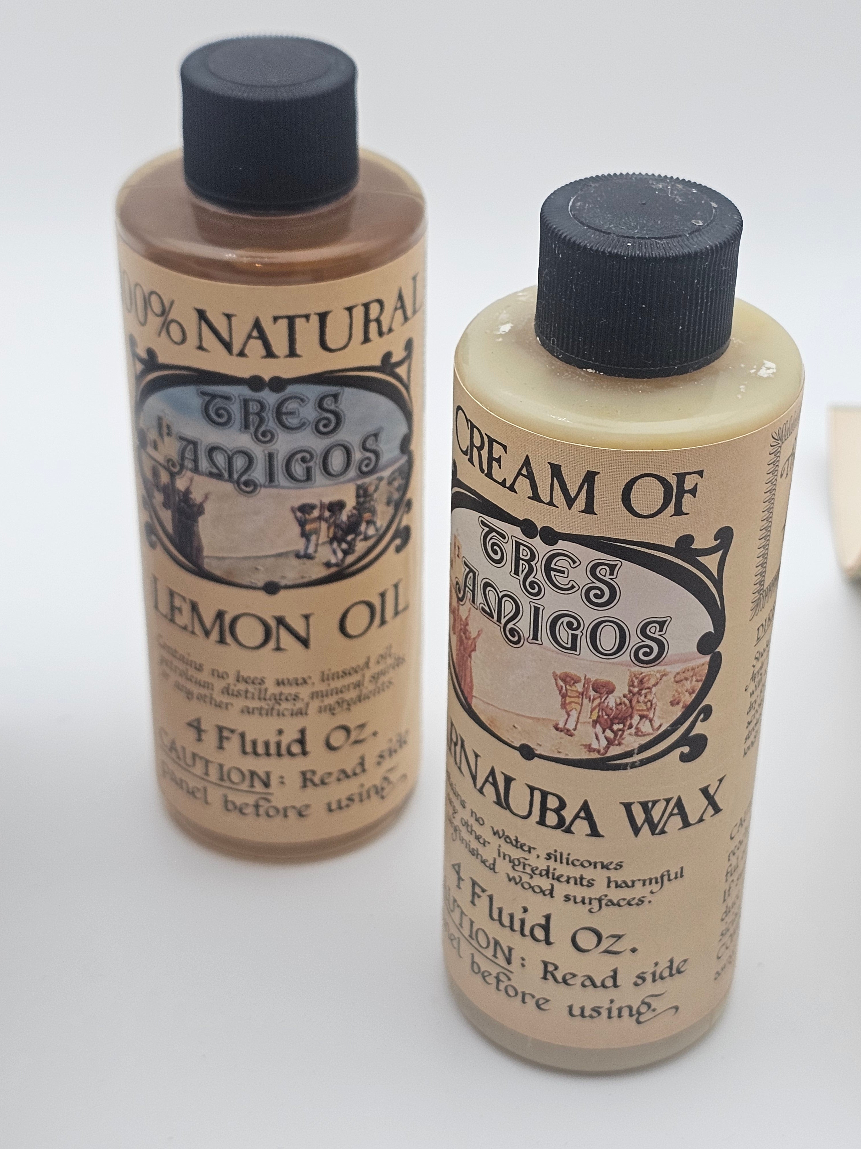 Lemon Oil & Carnauba Wax Tres Amigos Wood Care Kit