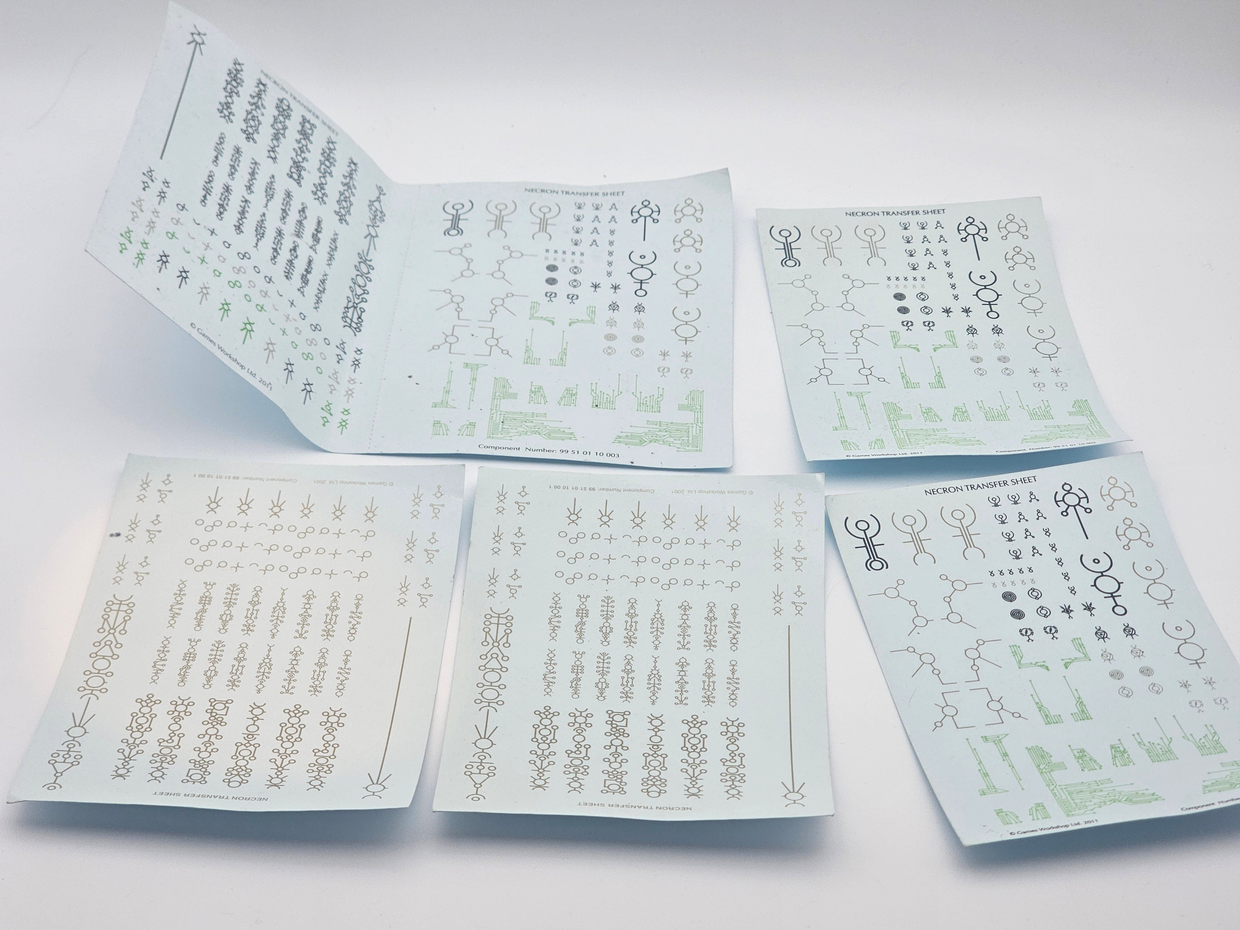 Warhammer Necron Transfer Sheets