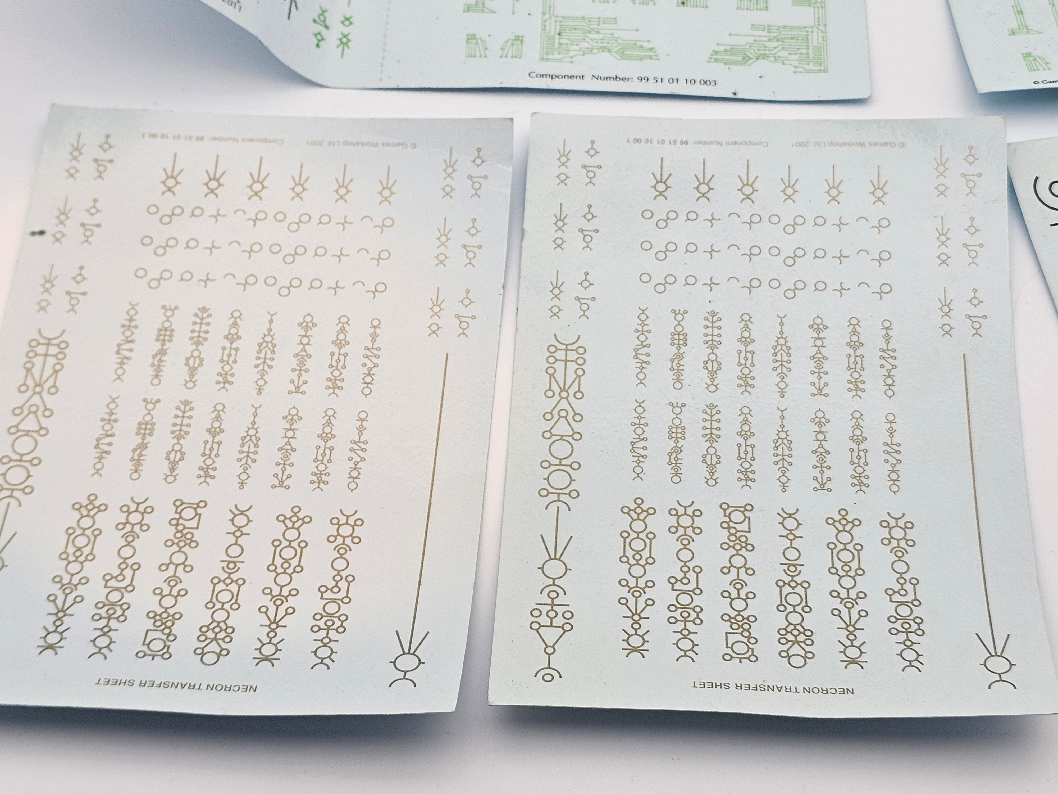 Warhammer Necron Transfer Sheets