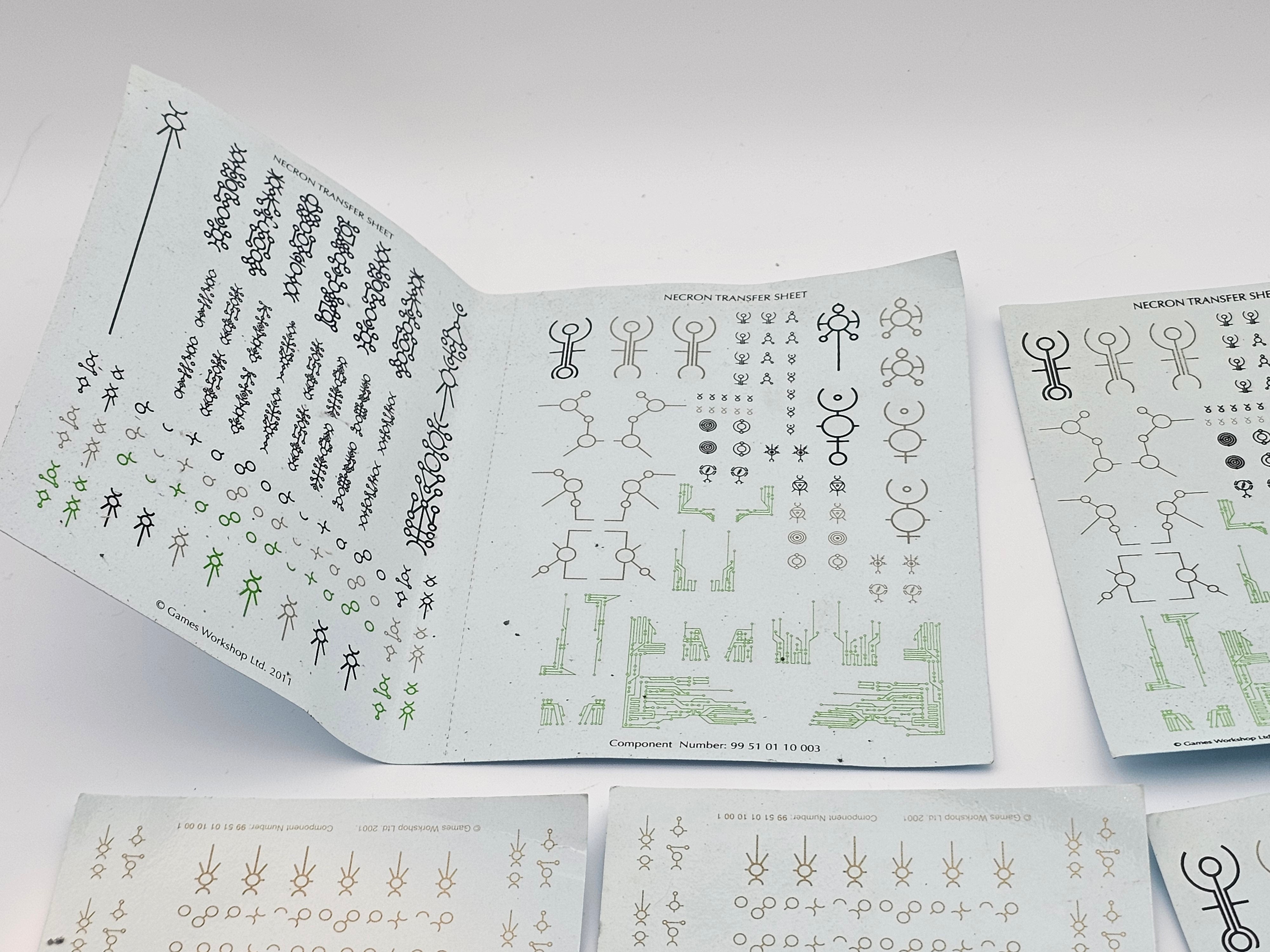 Warhammer Necron Transfer Sheets