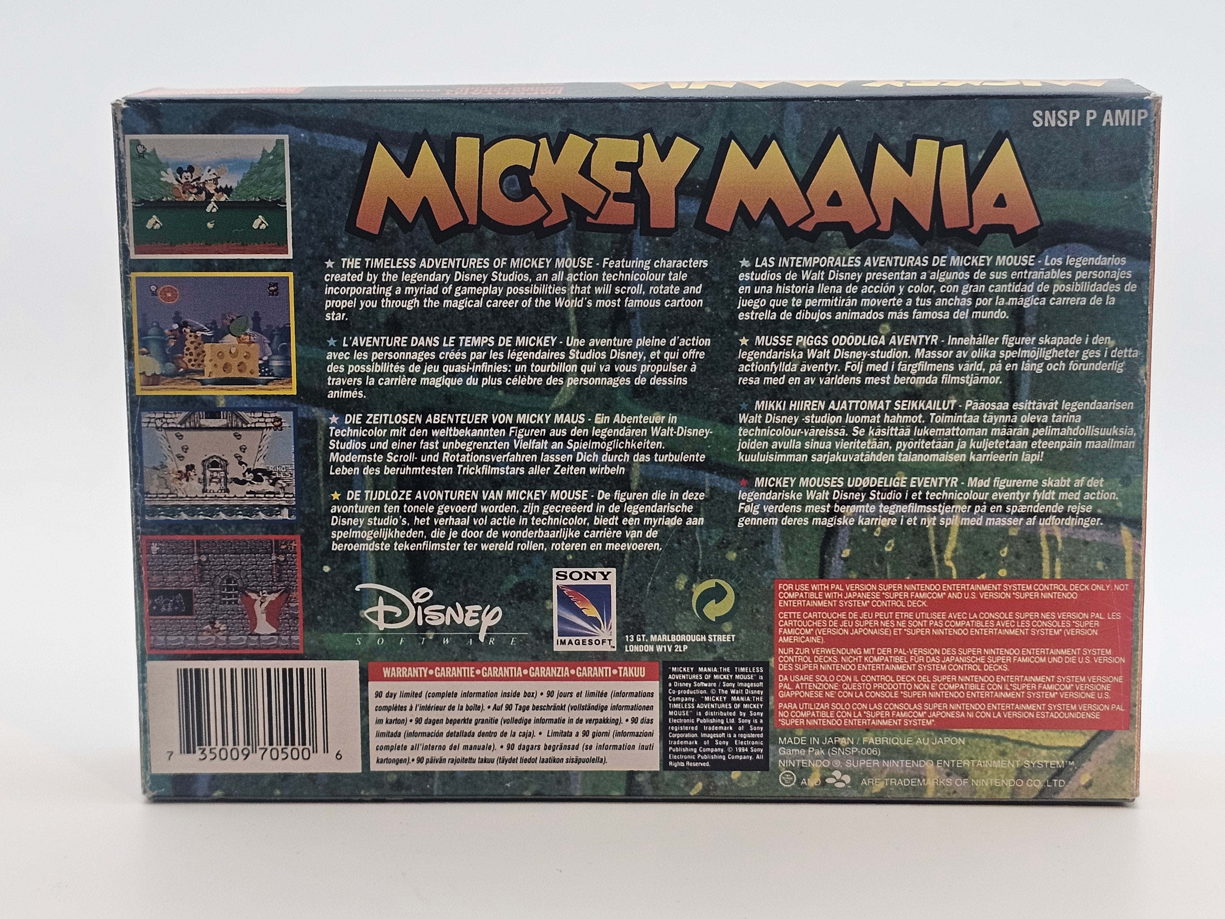 Super Nintendo - Disney Mickey Mania PAL Boxed