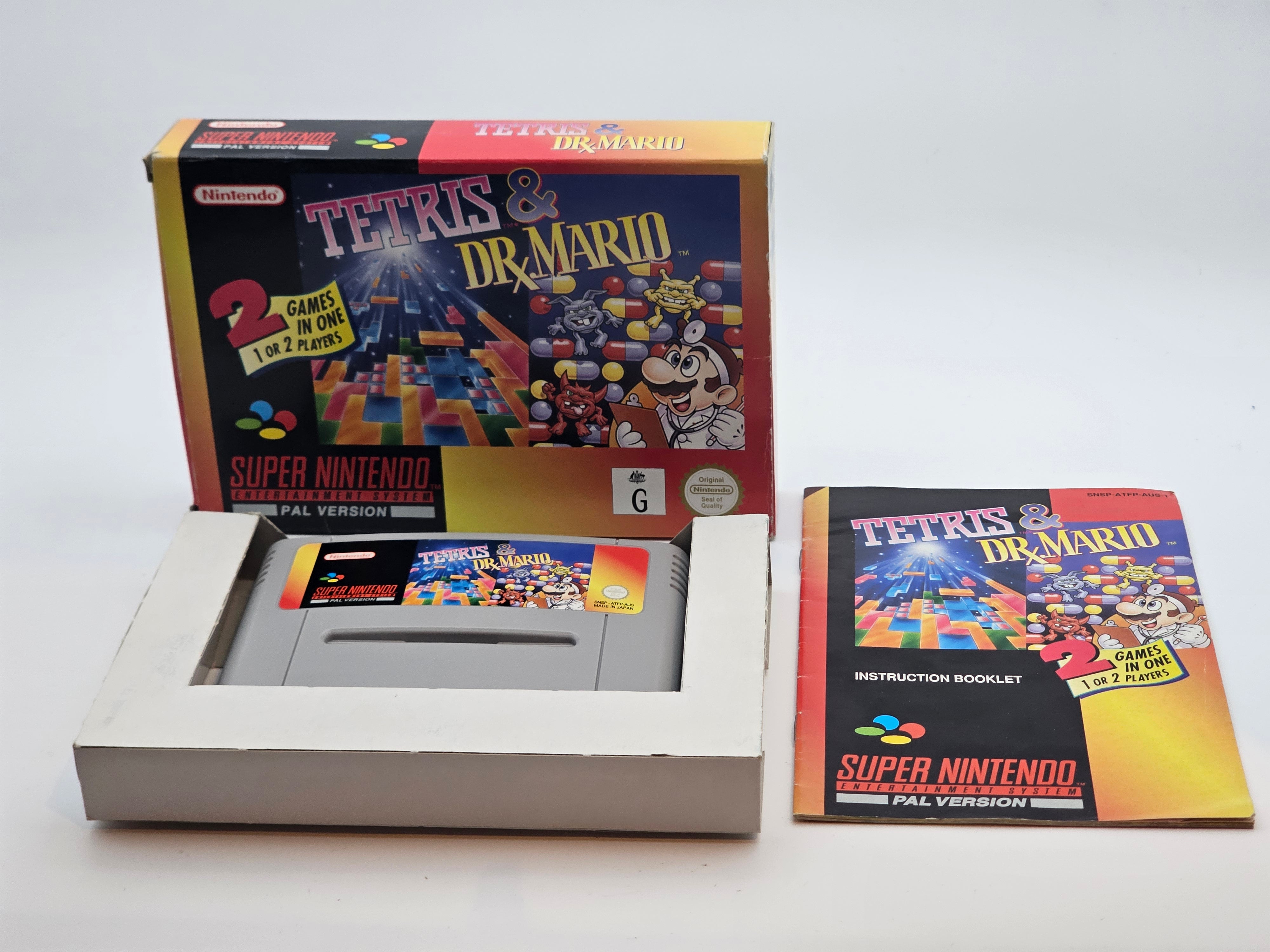 Super Nintendo - Tetris & Dr Mario PAL Boxed