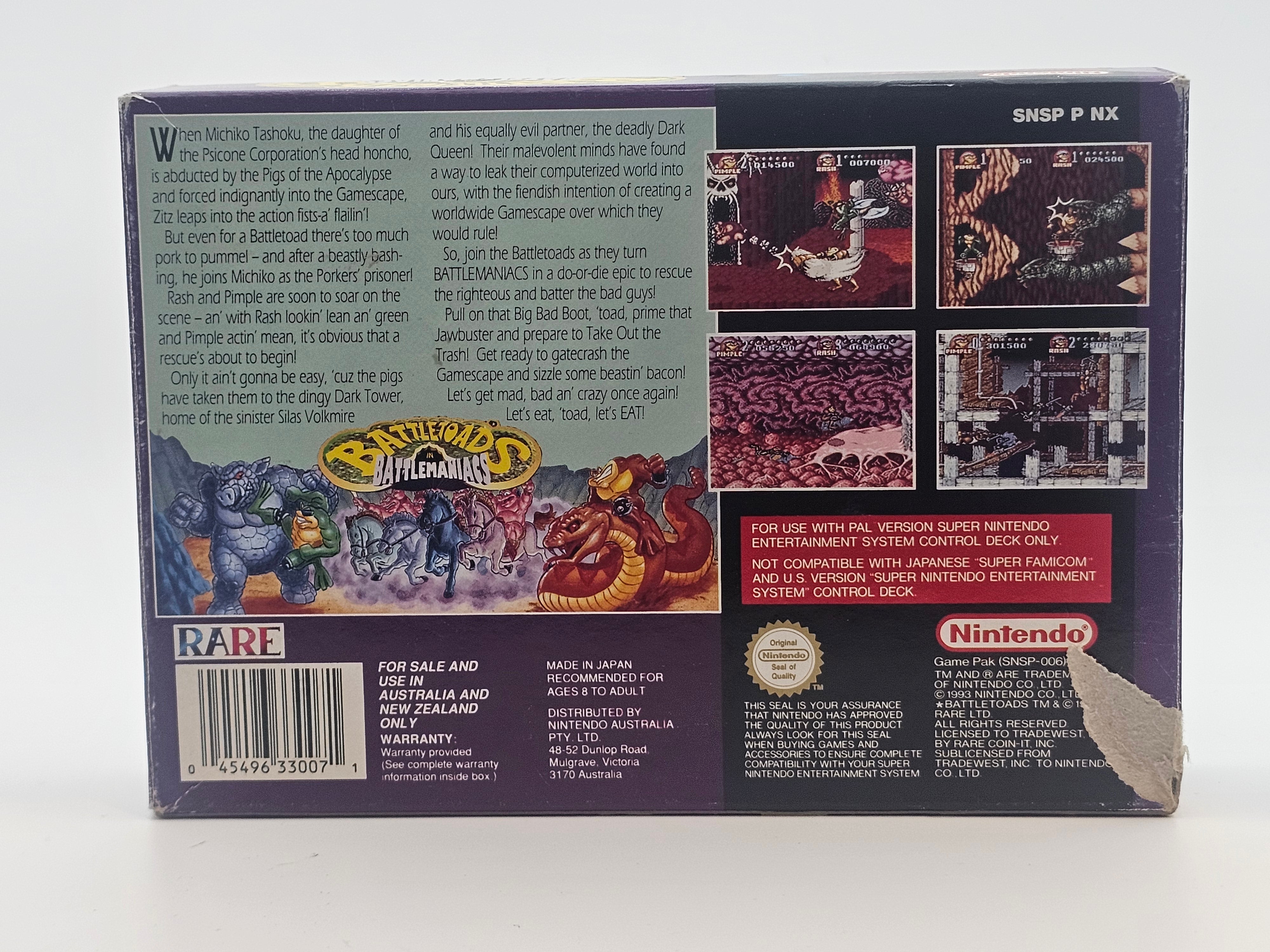 Super Nintendo - Battletoads in Battlemaniacs PAL Boxed