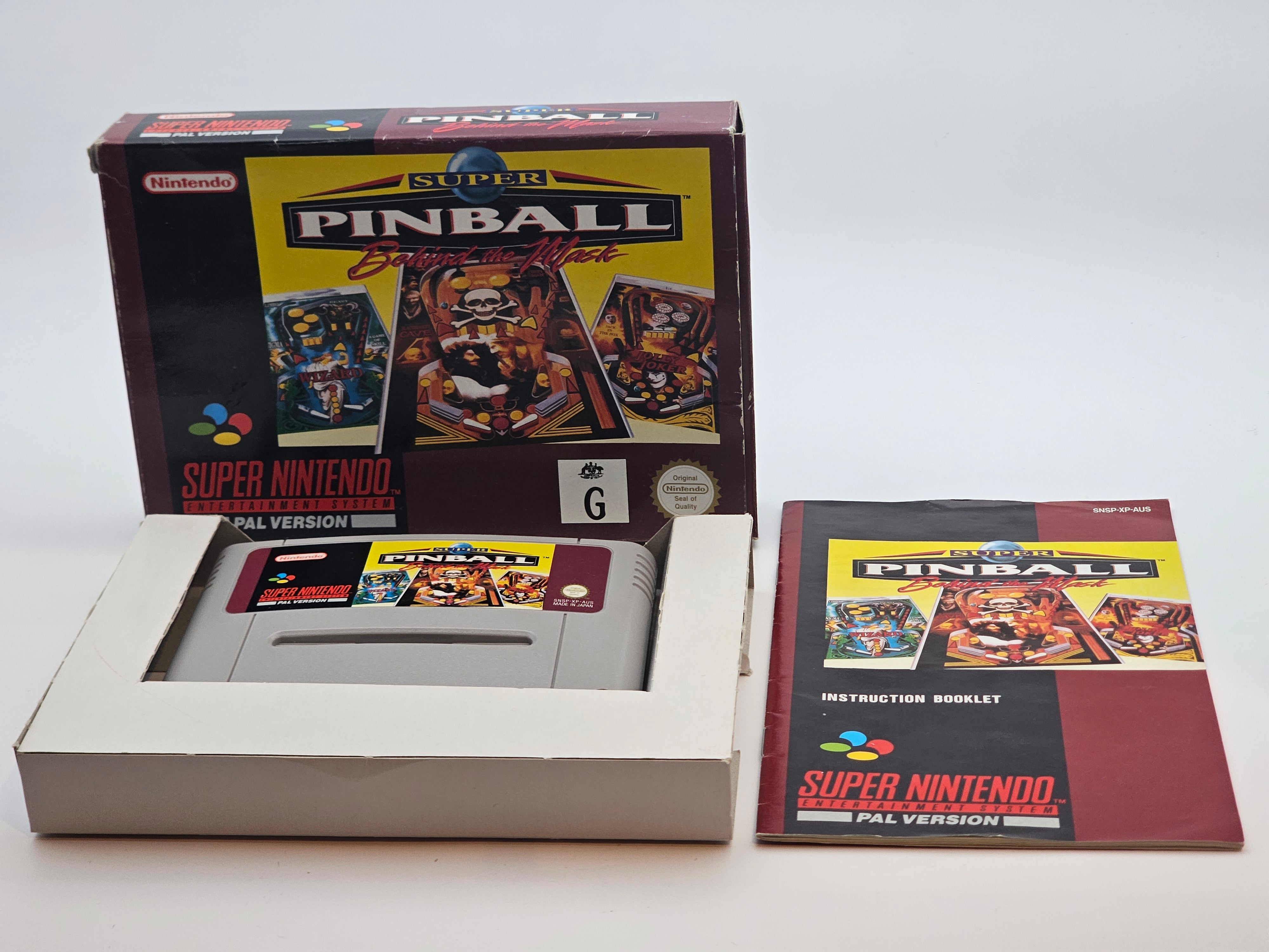 Super Nintendo - Super Pinball Behind the Mask PAL Boxed