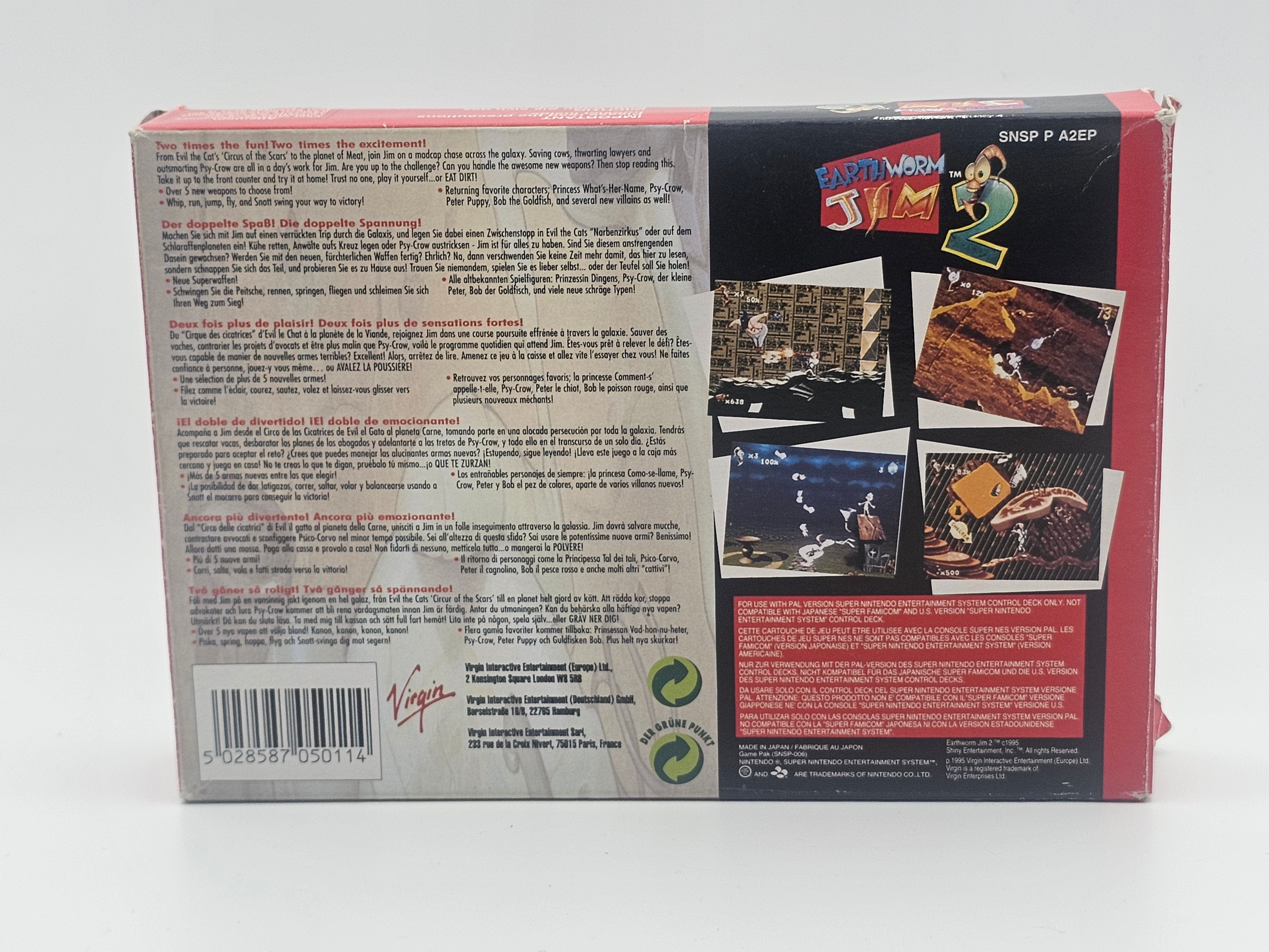 Super Nintendo - Earthworm Jim 2 PAL Boxed