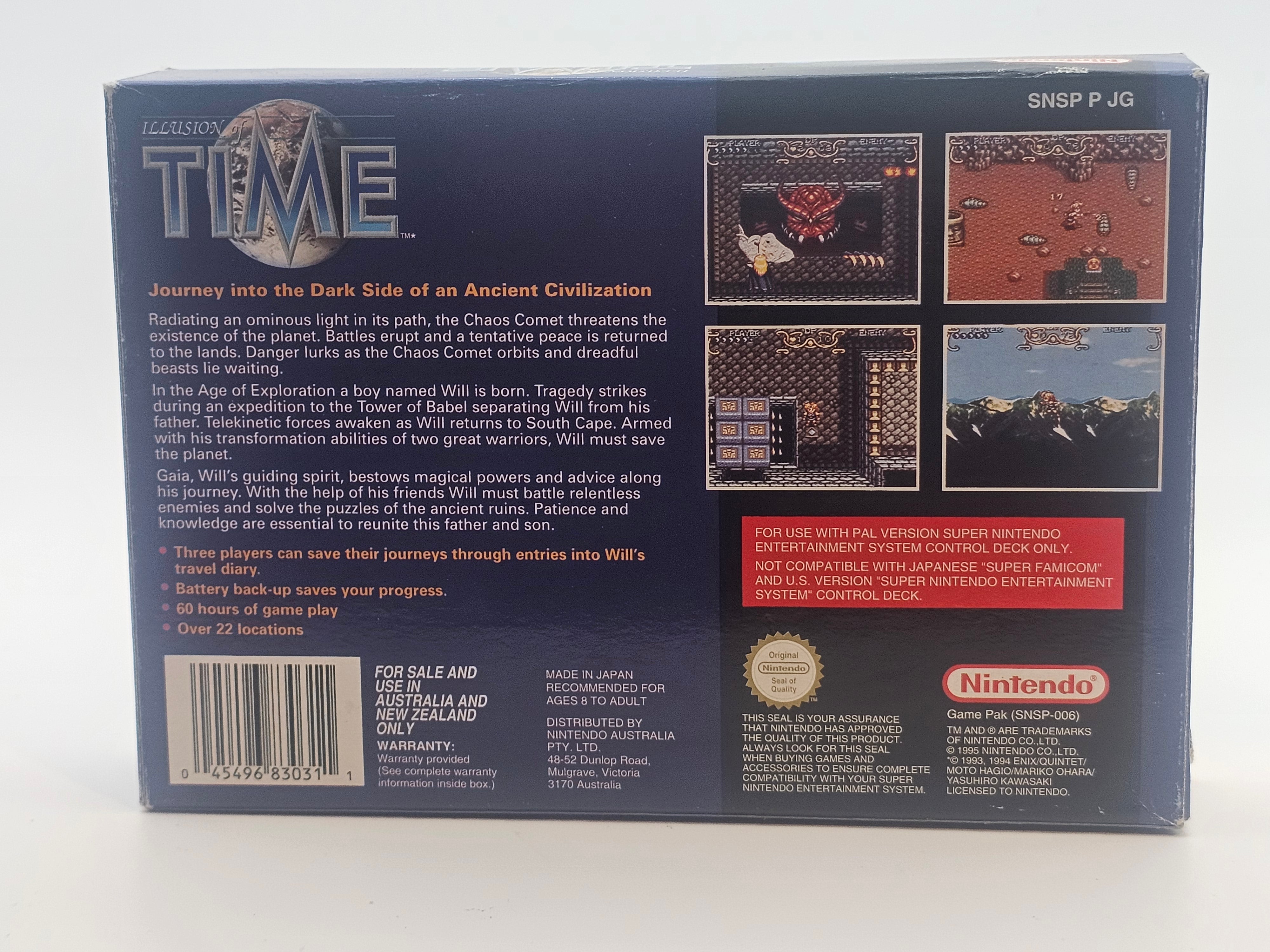 Super Nintendo - Illusion of Time PAL Boxed