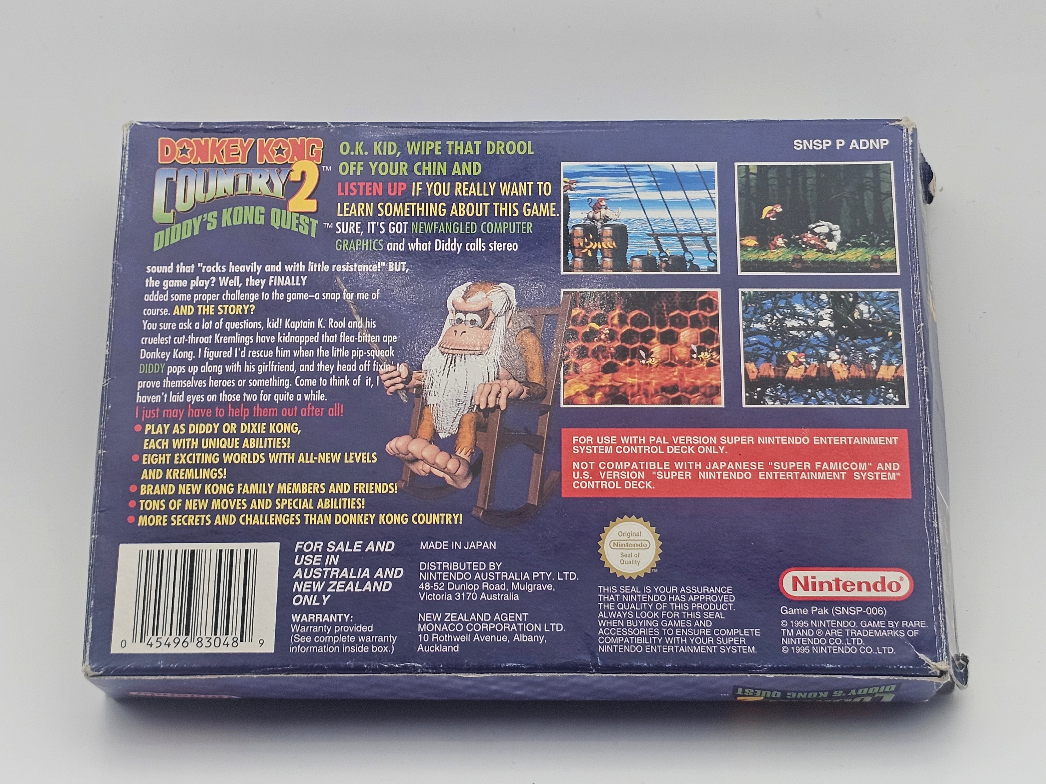 Super Nintendo - Donkey Kong Country 2 Diddy's Kong Quest PAL Boxed
