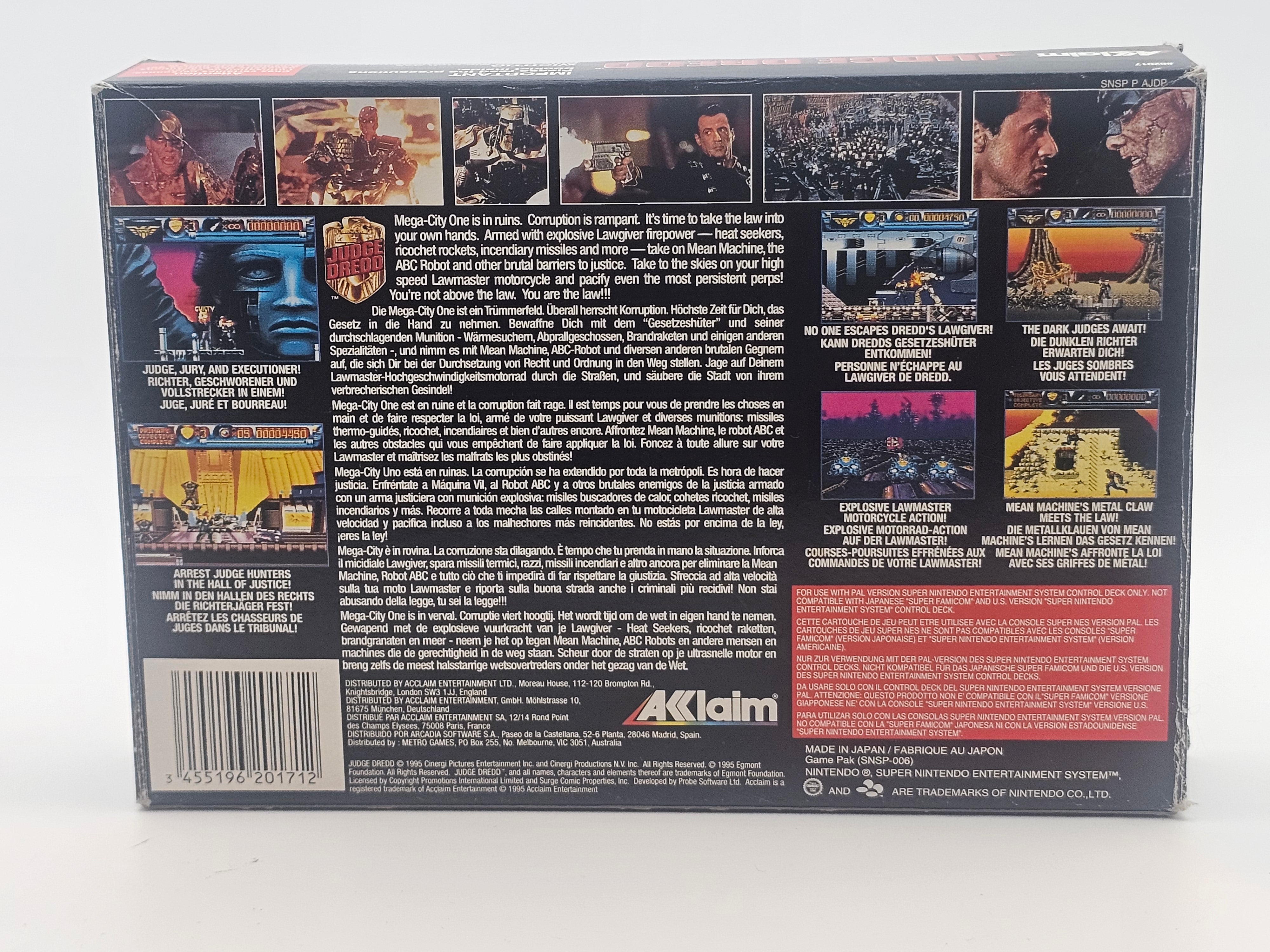 Super Nintendo - Judge Dredd PAL Boxed