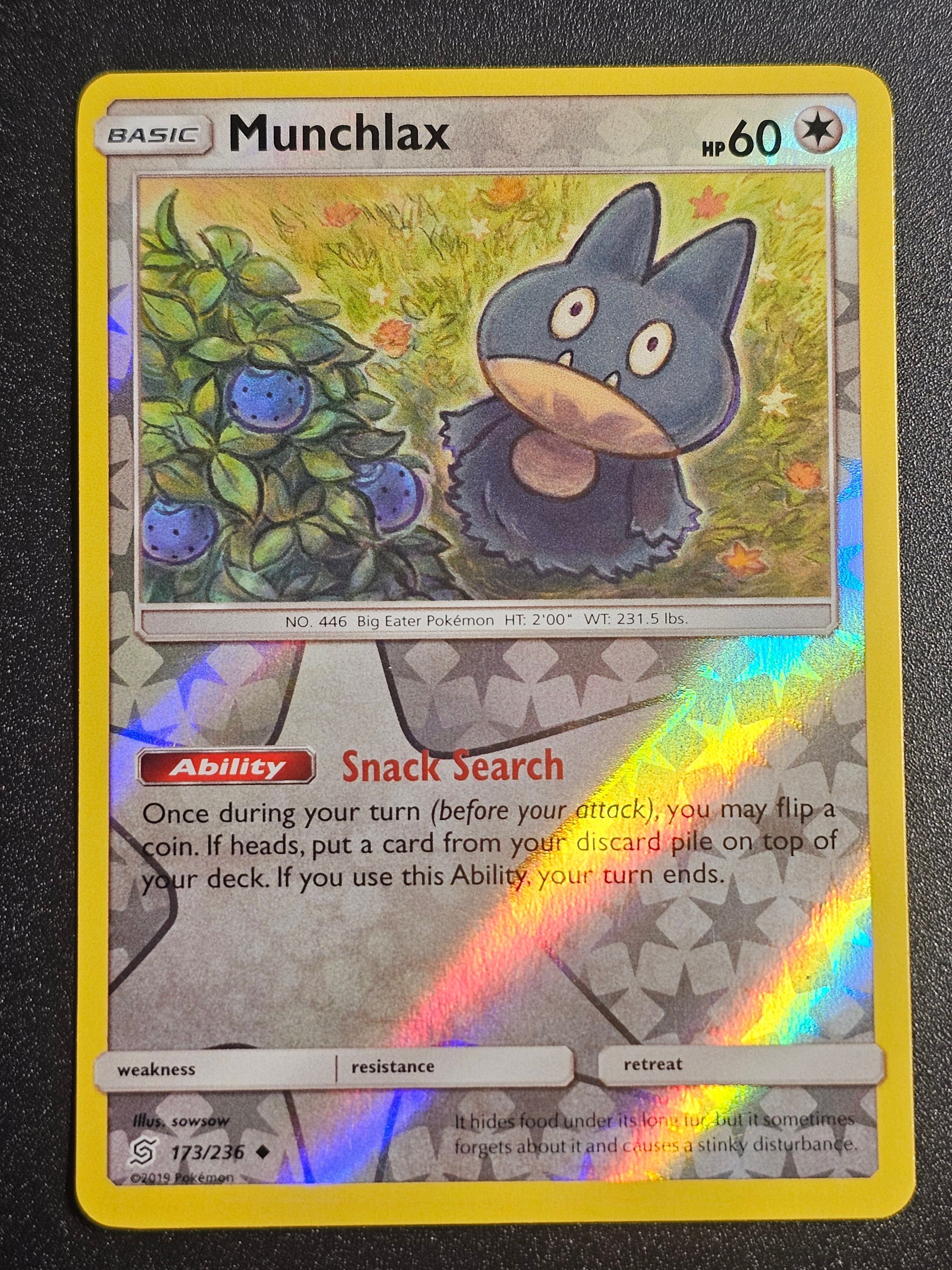 Pokemon TCG - Munchlax 173/236 Reverse Holo Unified Minds