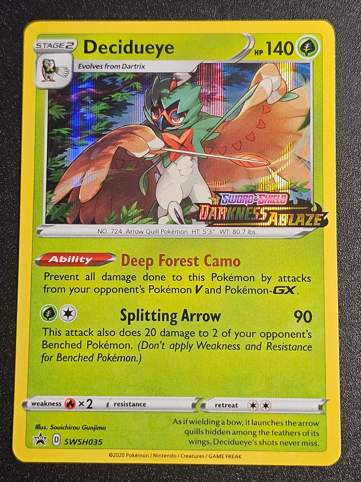 Pokemon TCG - Decidueye SWSH035 Darkness Ablaze Promo